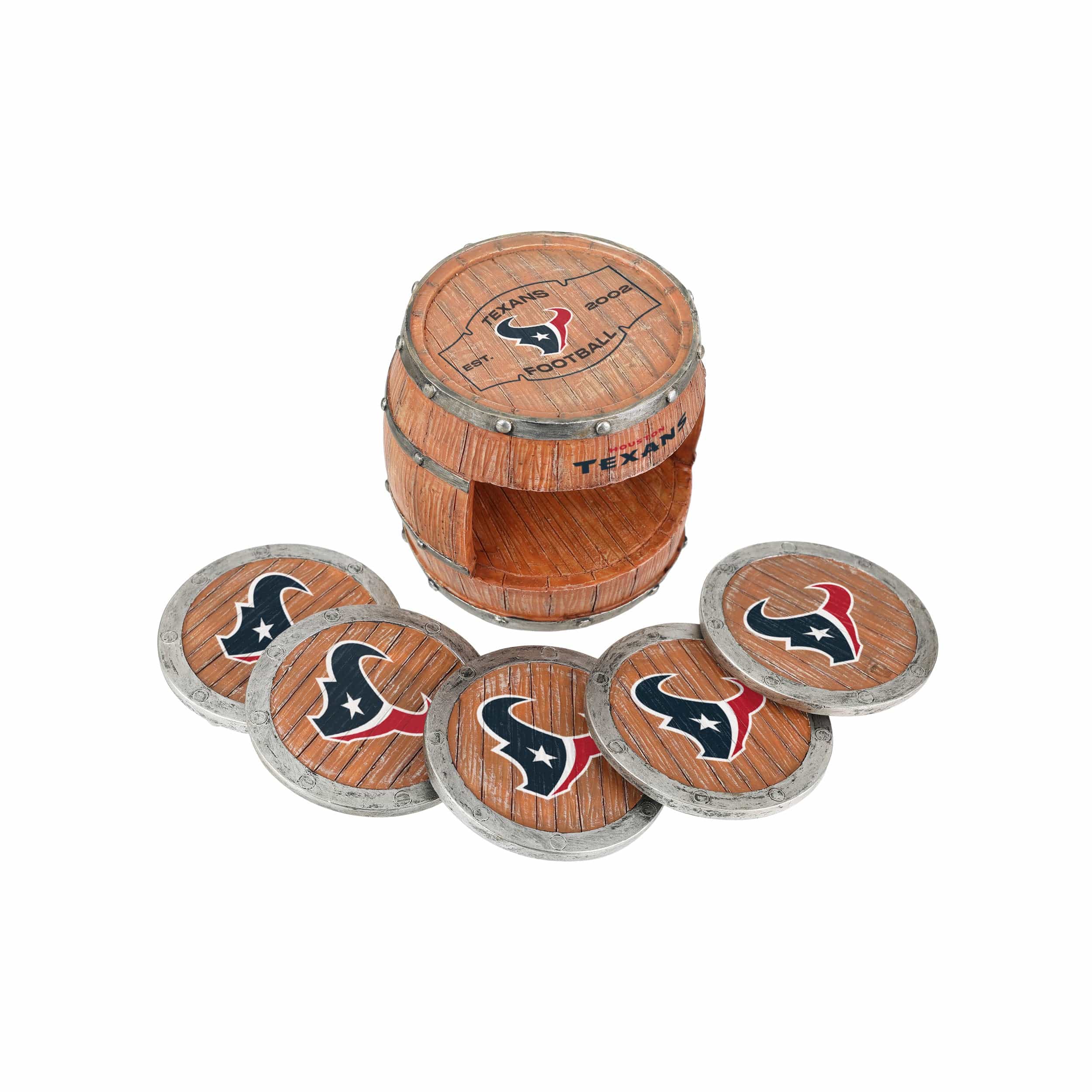 Houston Texans NFL 5 Pack Barrel Coaster Set - Image 3