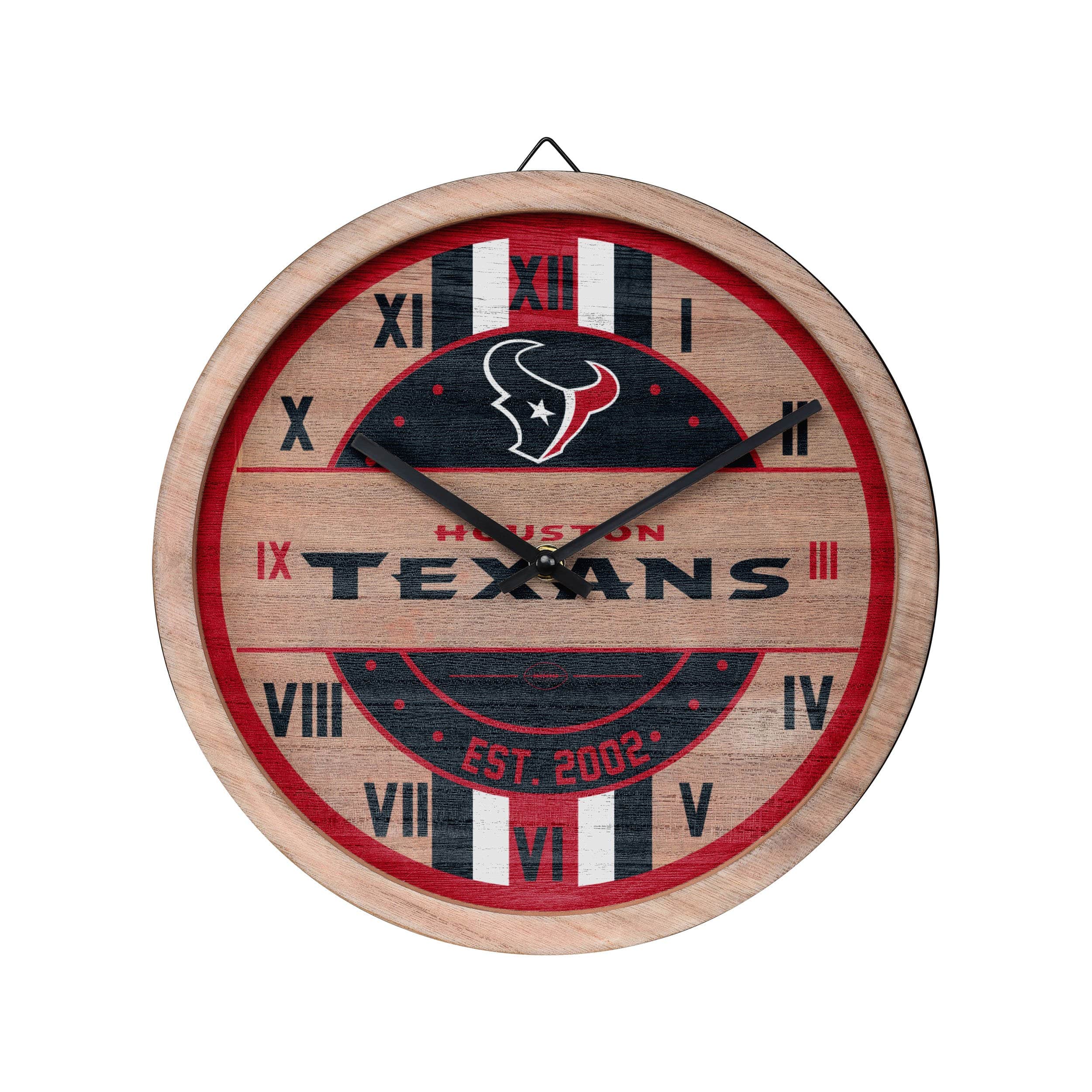 Houston Texans NFL Barrel Wall Clock