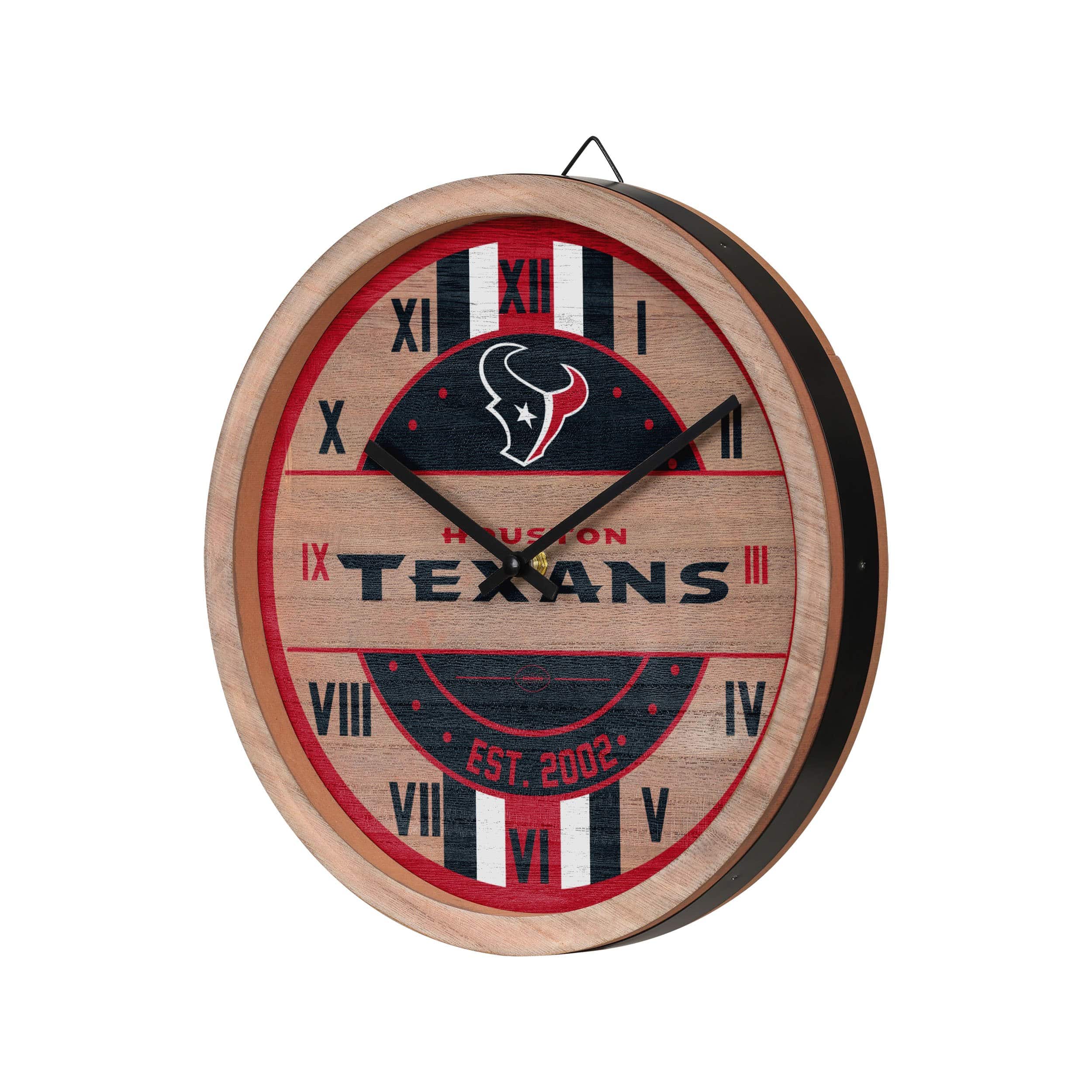 Houston Texans NFL Barrel Wall Clock - Image 2