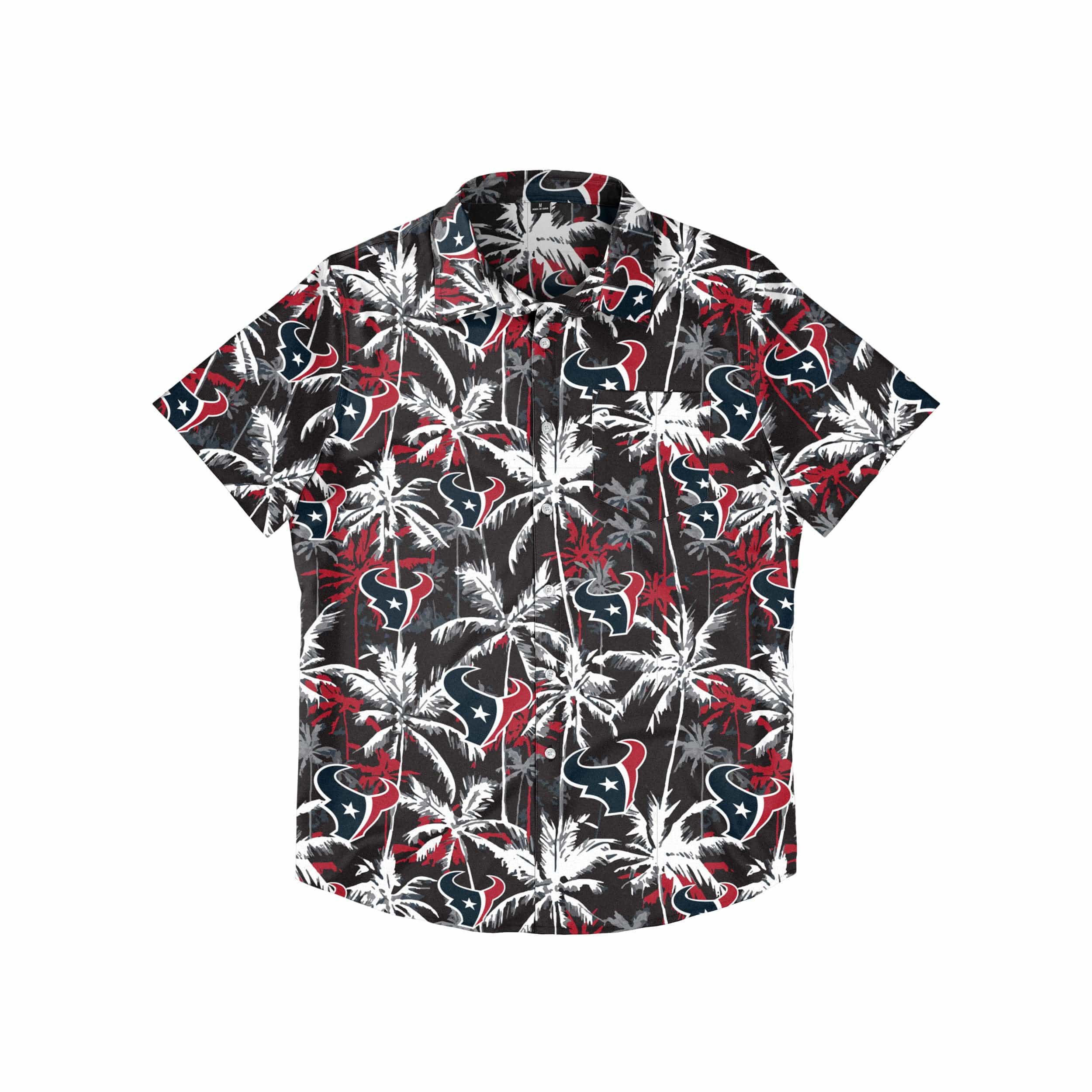 Houston Texans NFL Mens Black Floral Button Up Shirt