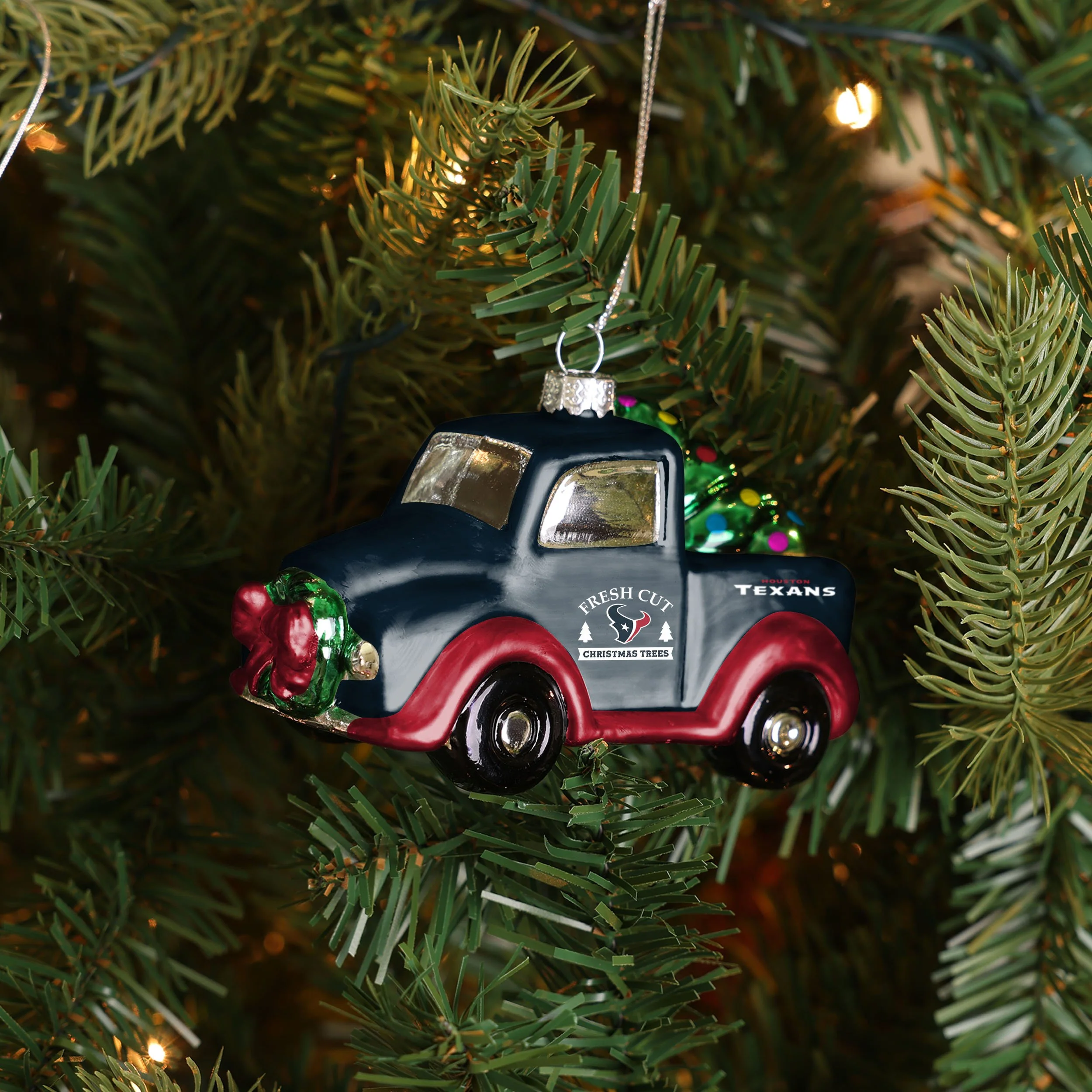 Houston Texans NFL Blown Glass Truck Ornament - Image 3