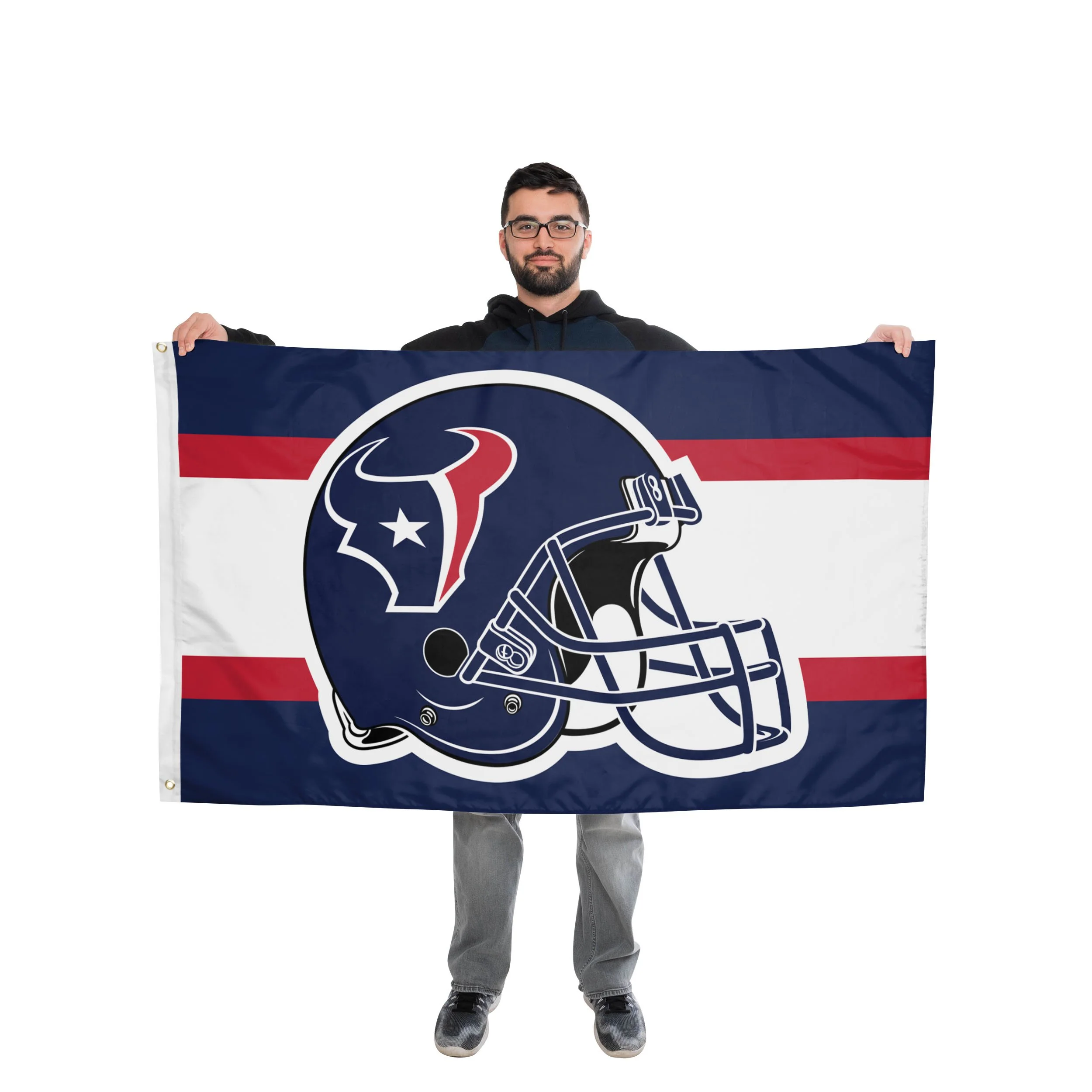 Houston Texans NFL Helmet Horizontal Flag - Image 2