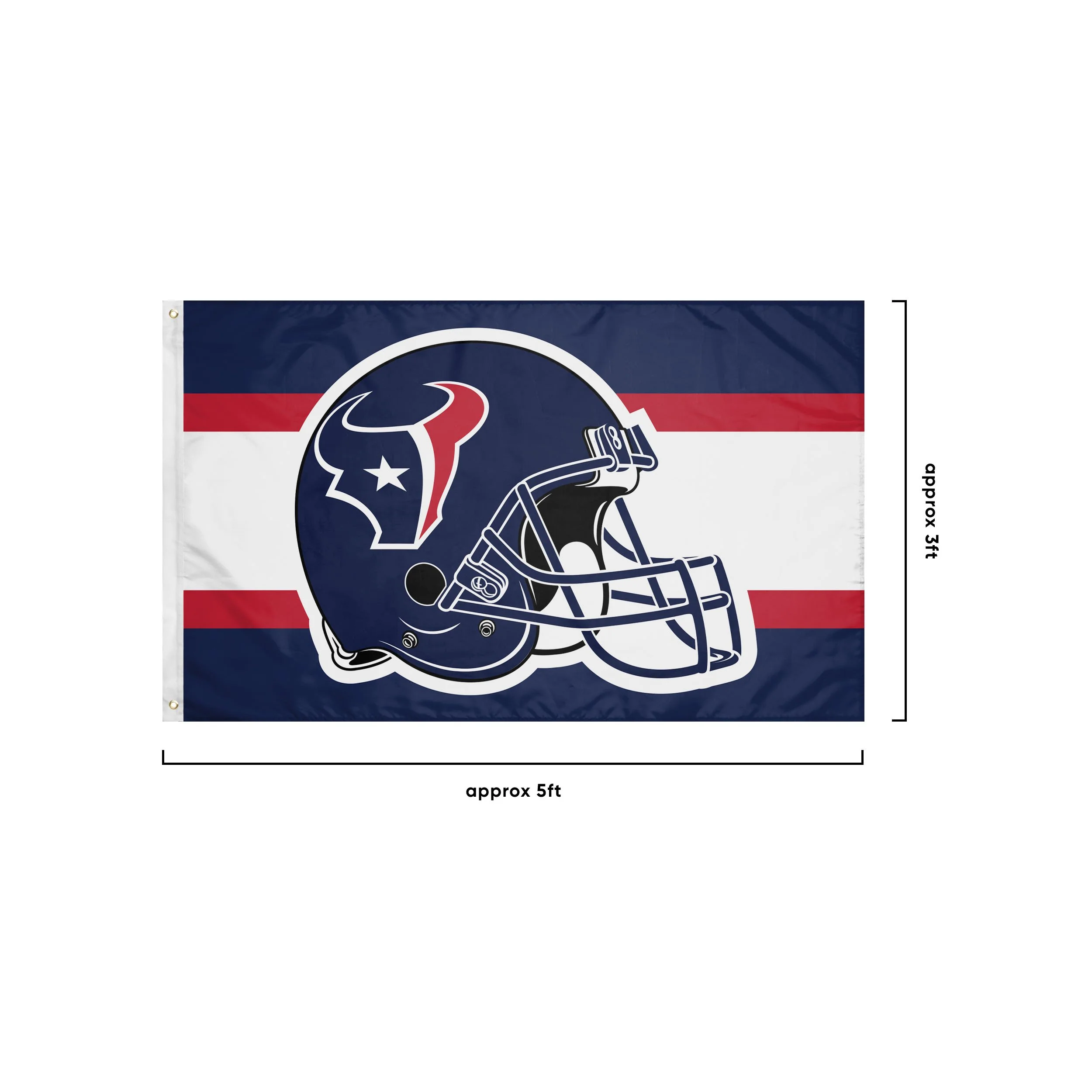 Houston Texans NFL Helmet Horizontal Flag - Image 3