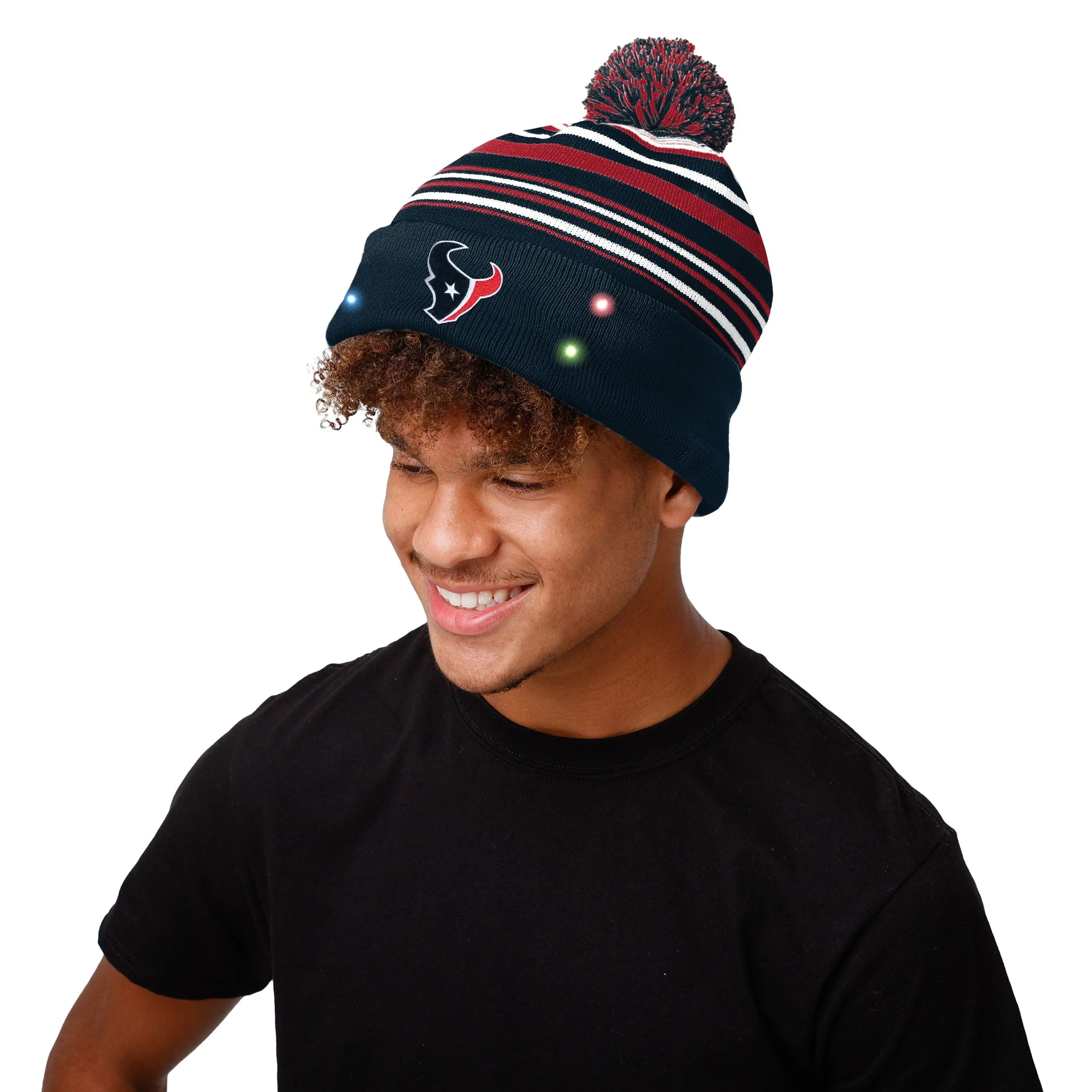 Houston Texans NFL Horizontal Stripe Light Up Beanie - Image 3