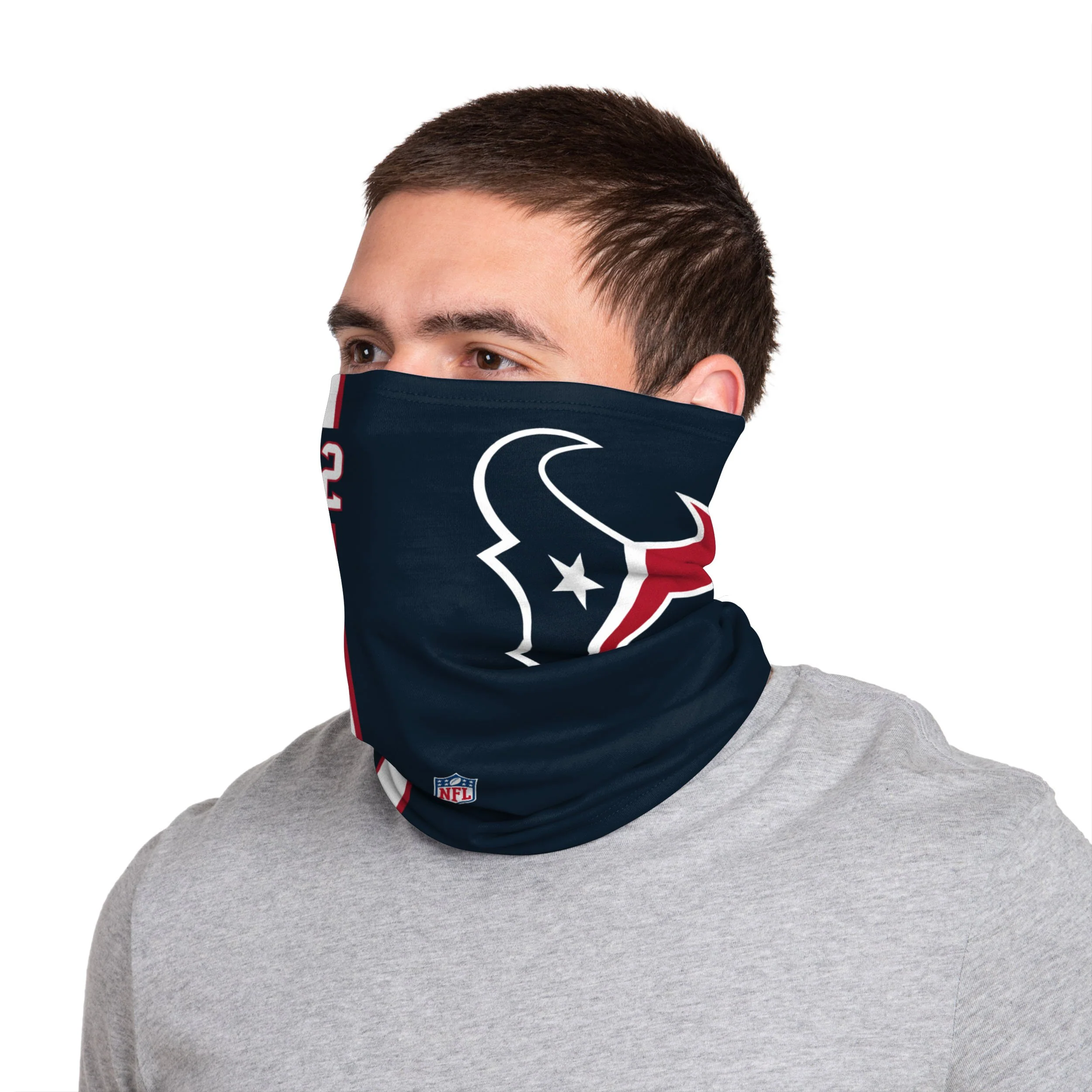 Houston Texans NFL Lonnie Johnson Jr On-Field Sideline Logo Gaiter Scarf - Image 2