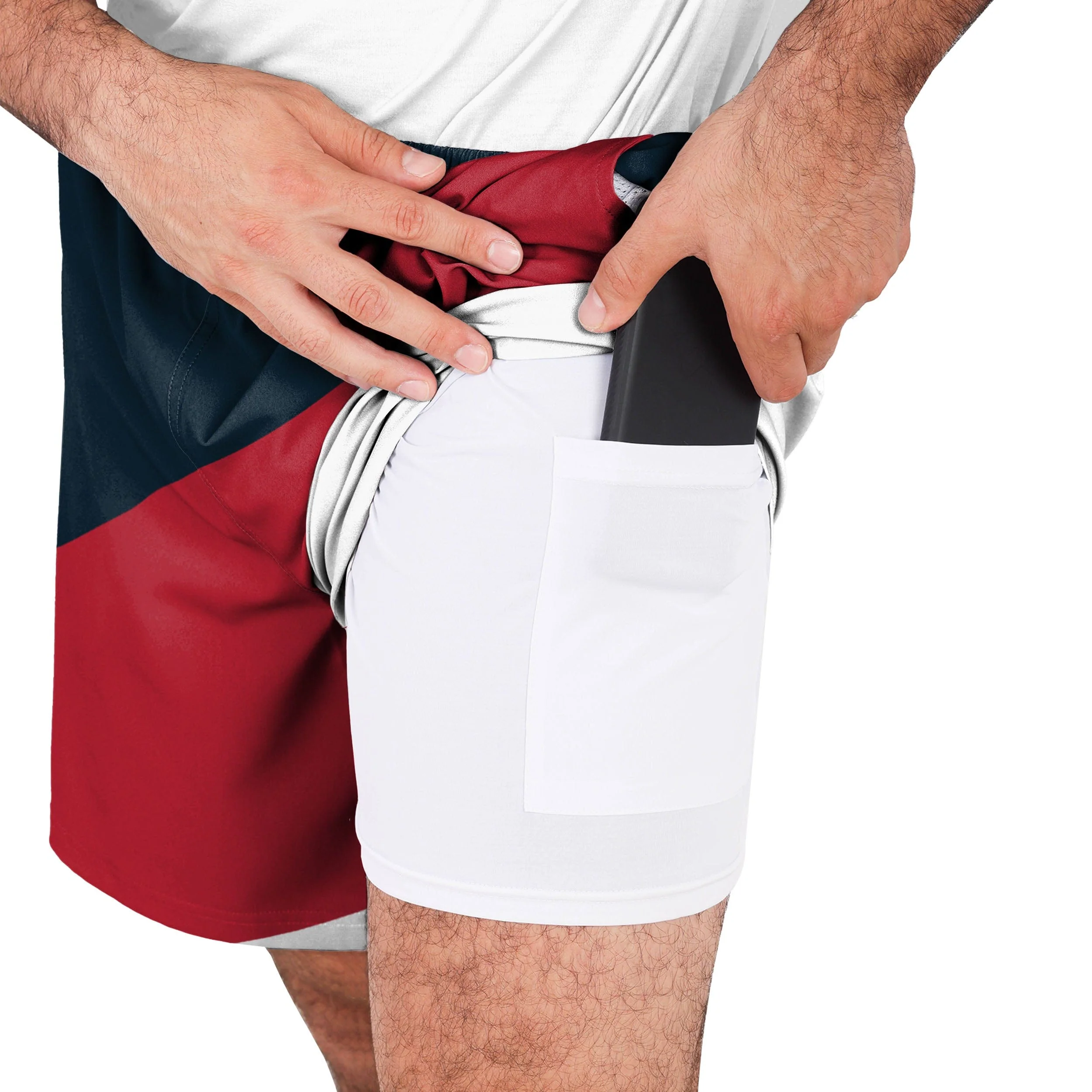 Houston Texans NFL Mens Colorblock Double Down Liner Training Shorts - Image 5