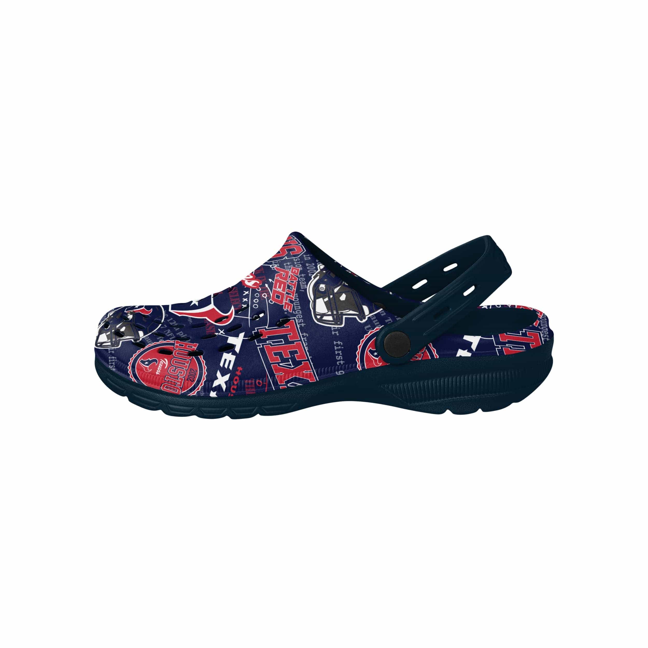 Houston Texans NFL Mens Historic Print Clog With Strap - Image 2