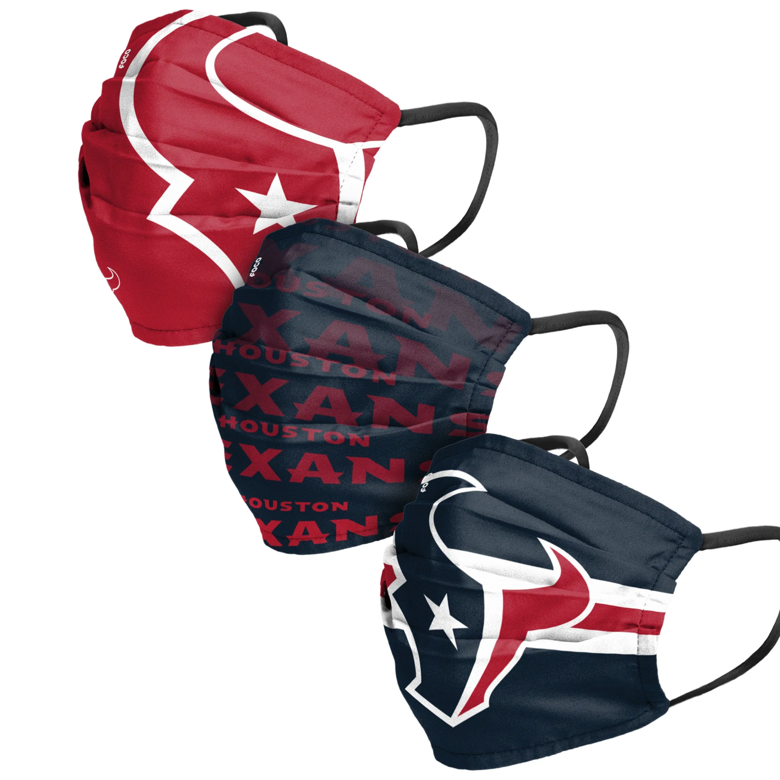 Houston Texans NFL Mens Matchday 3 Pack Face Cover