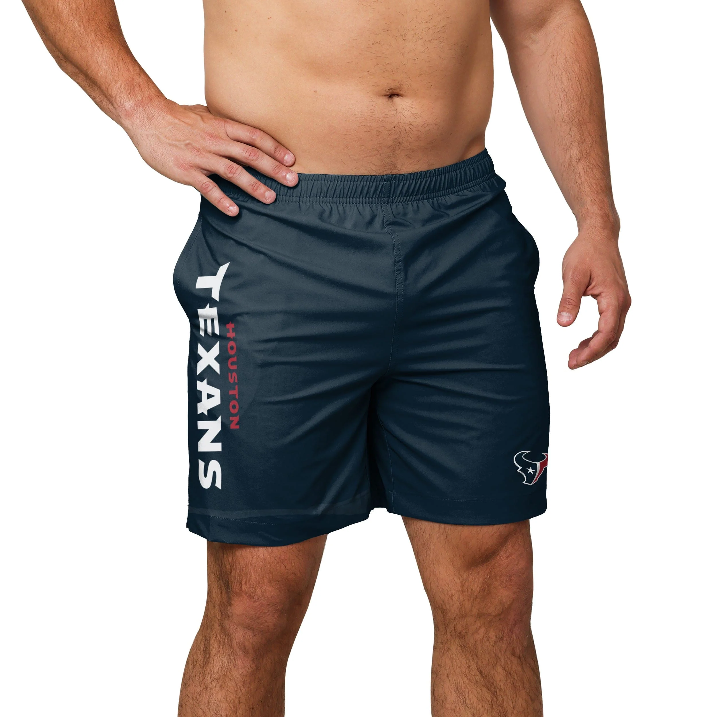 Houston Texans NFL Mens Solid Wordmark Traditional Swimming Trunks - Image 2