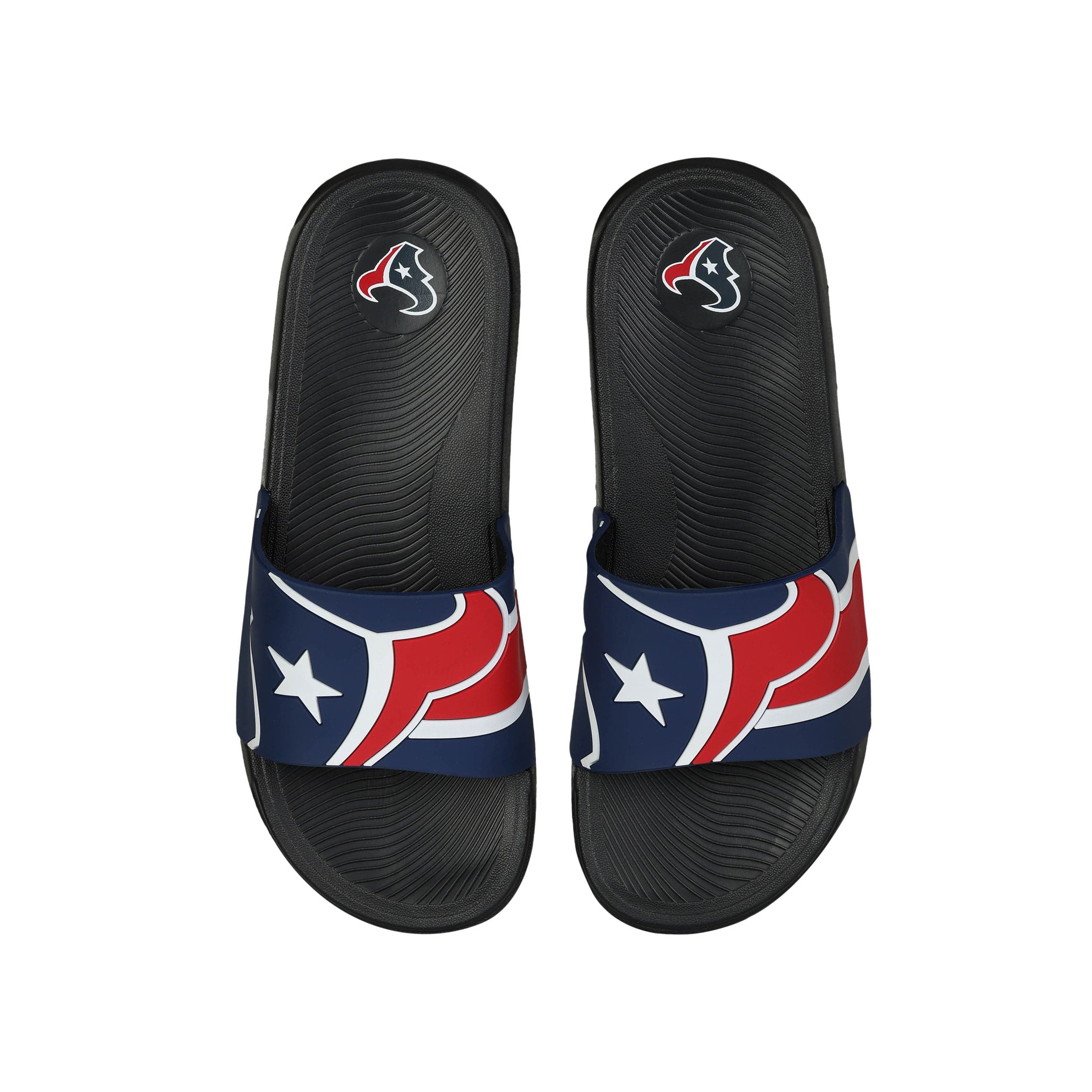 Houston Texans NFL Mens Striped Big Logo Raised Slide - Image 2