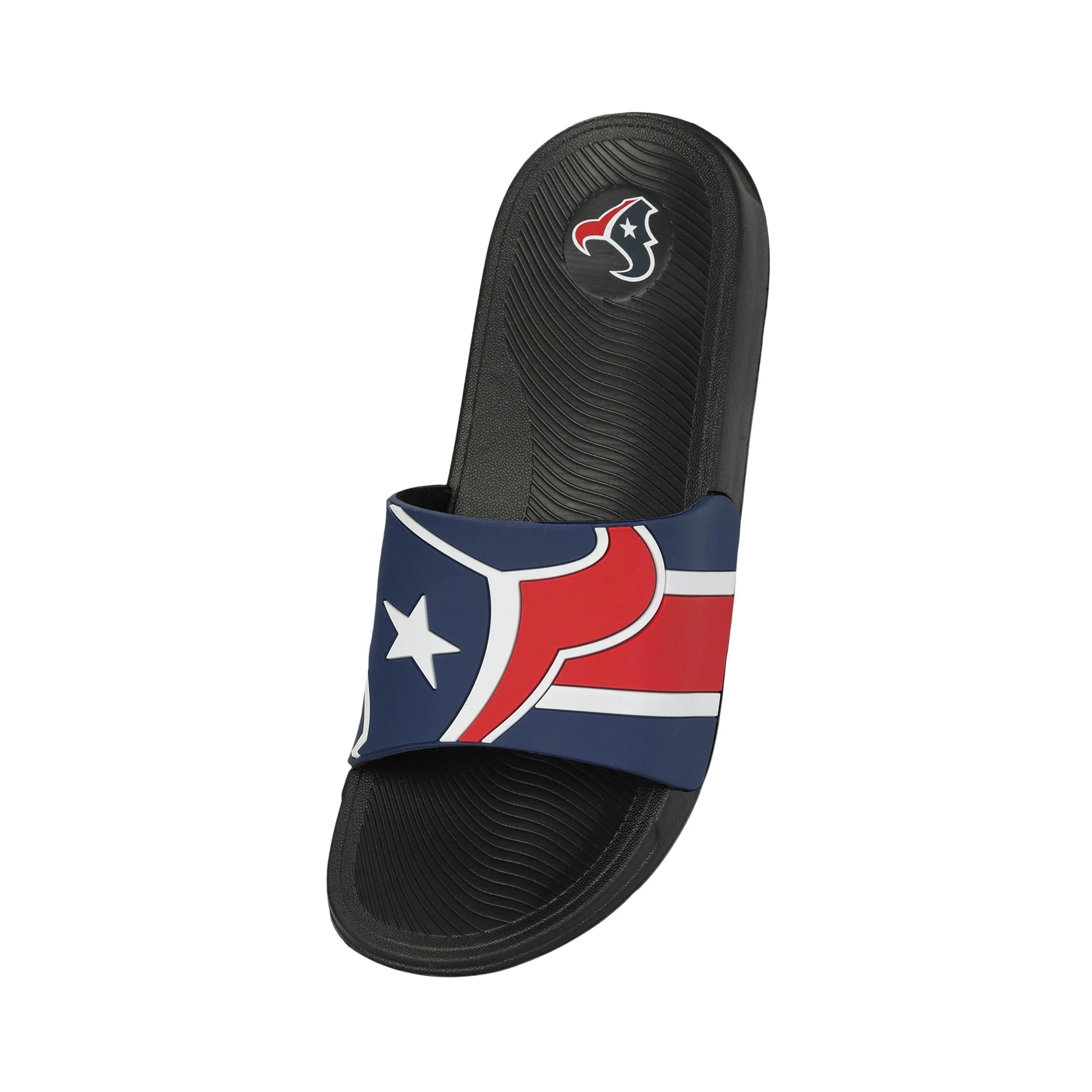 Houston Texans NFL Mens Striped Big Logo Raised Slide - Image 3