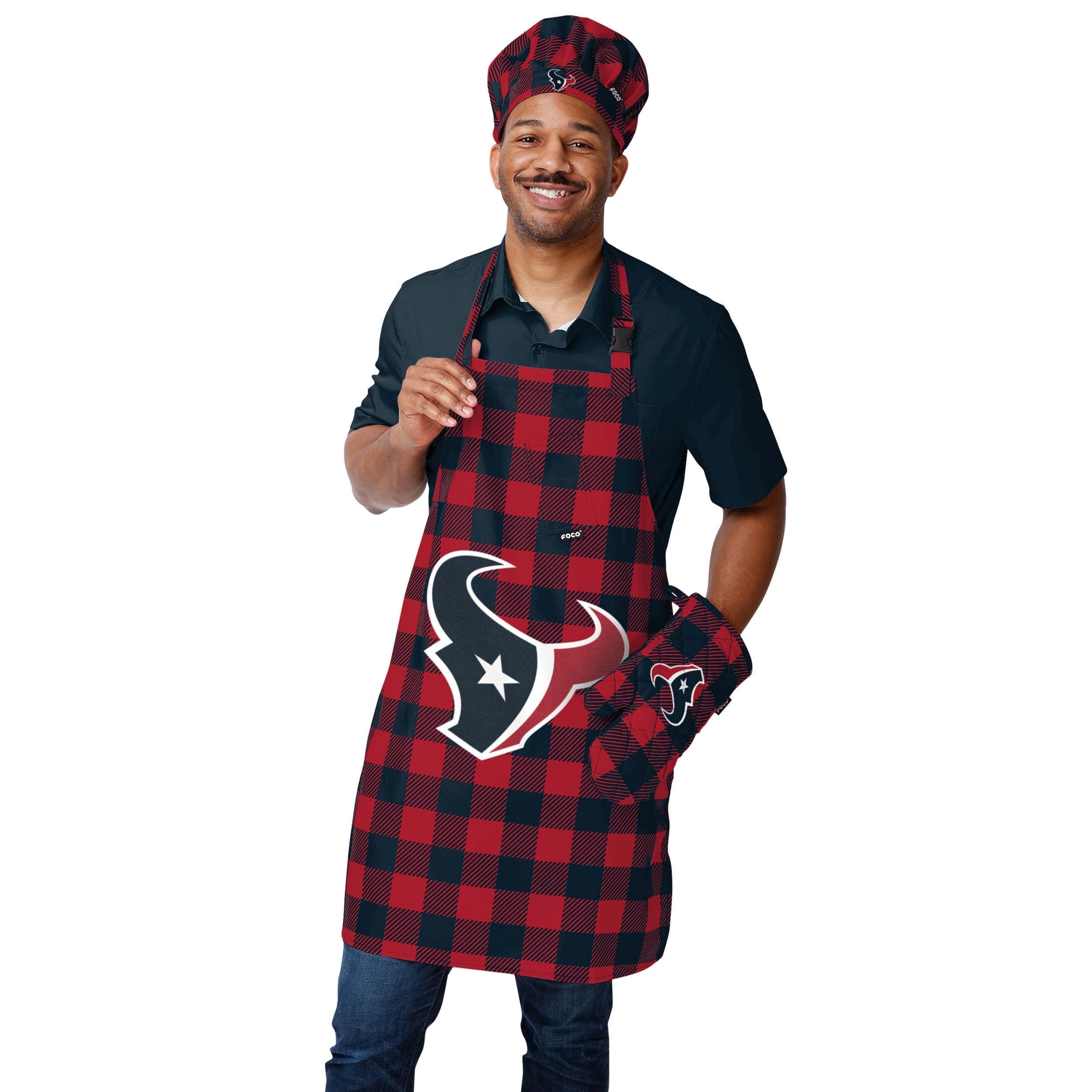 Houston Texans NFL Plaid Chef Hat - Image 2