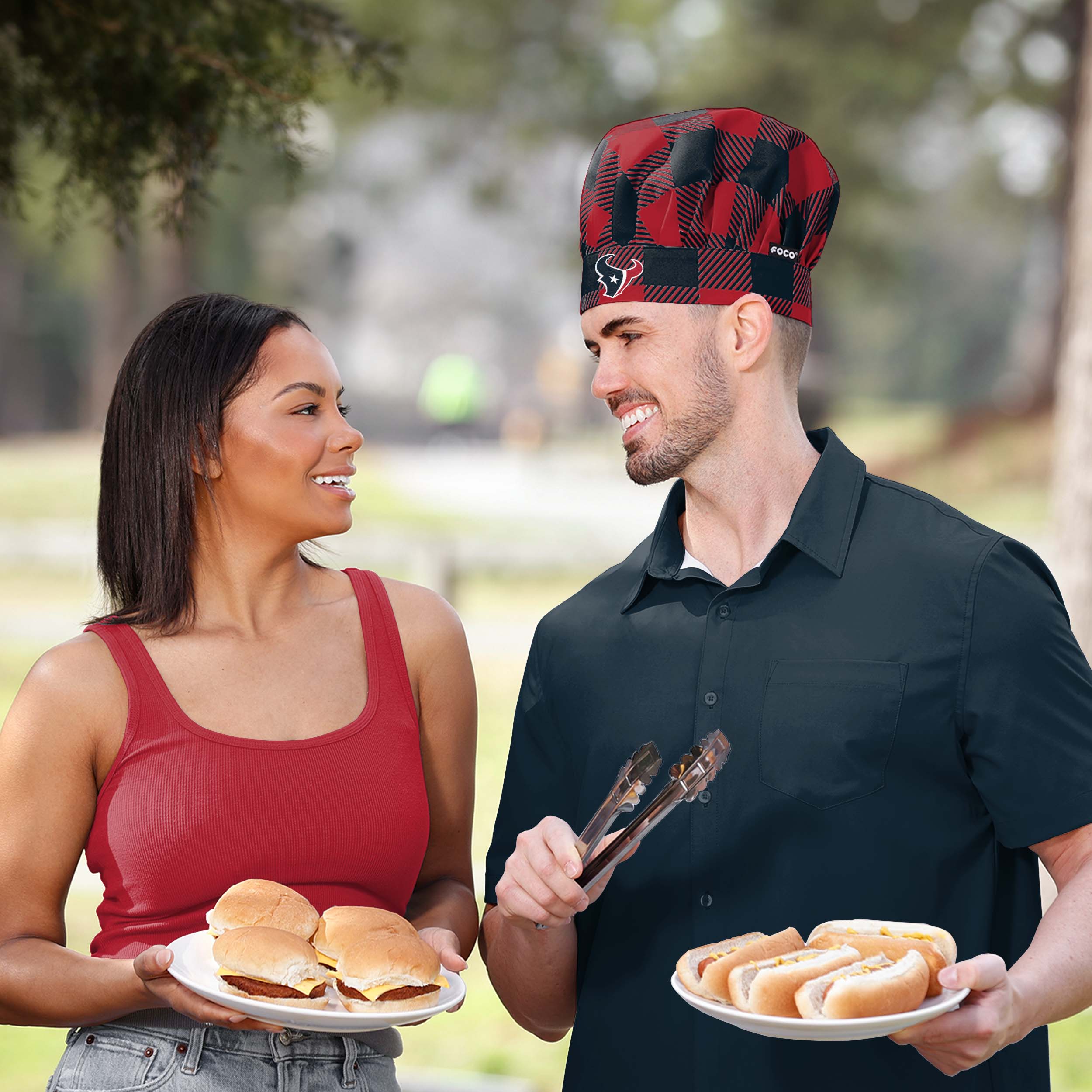 Houston Texans NFL Plaid Chef Hat - Image 3