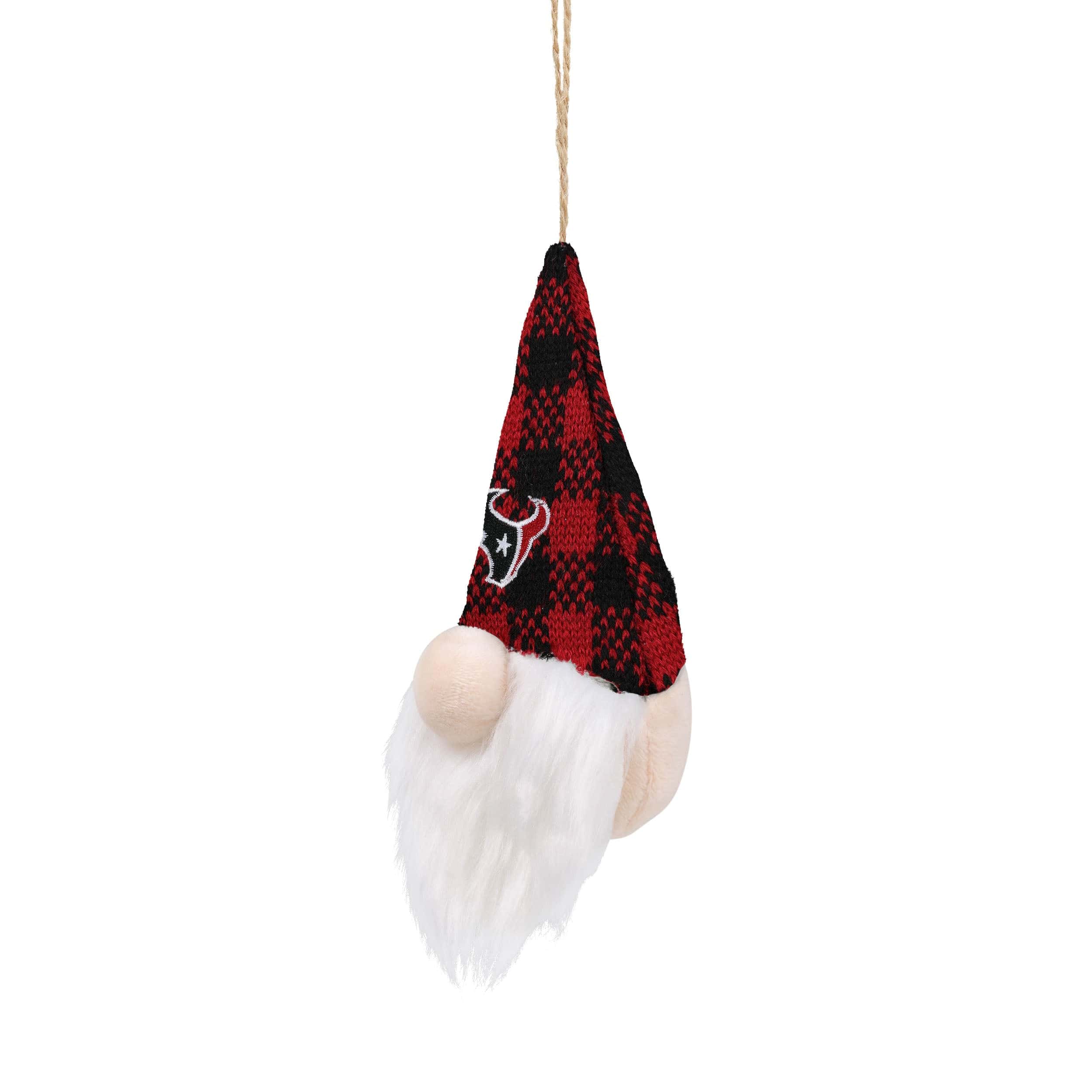 Houston Texans NFL Plaid Hat Plush Gnome Ornament - Image 2
