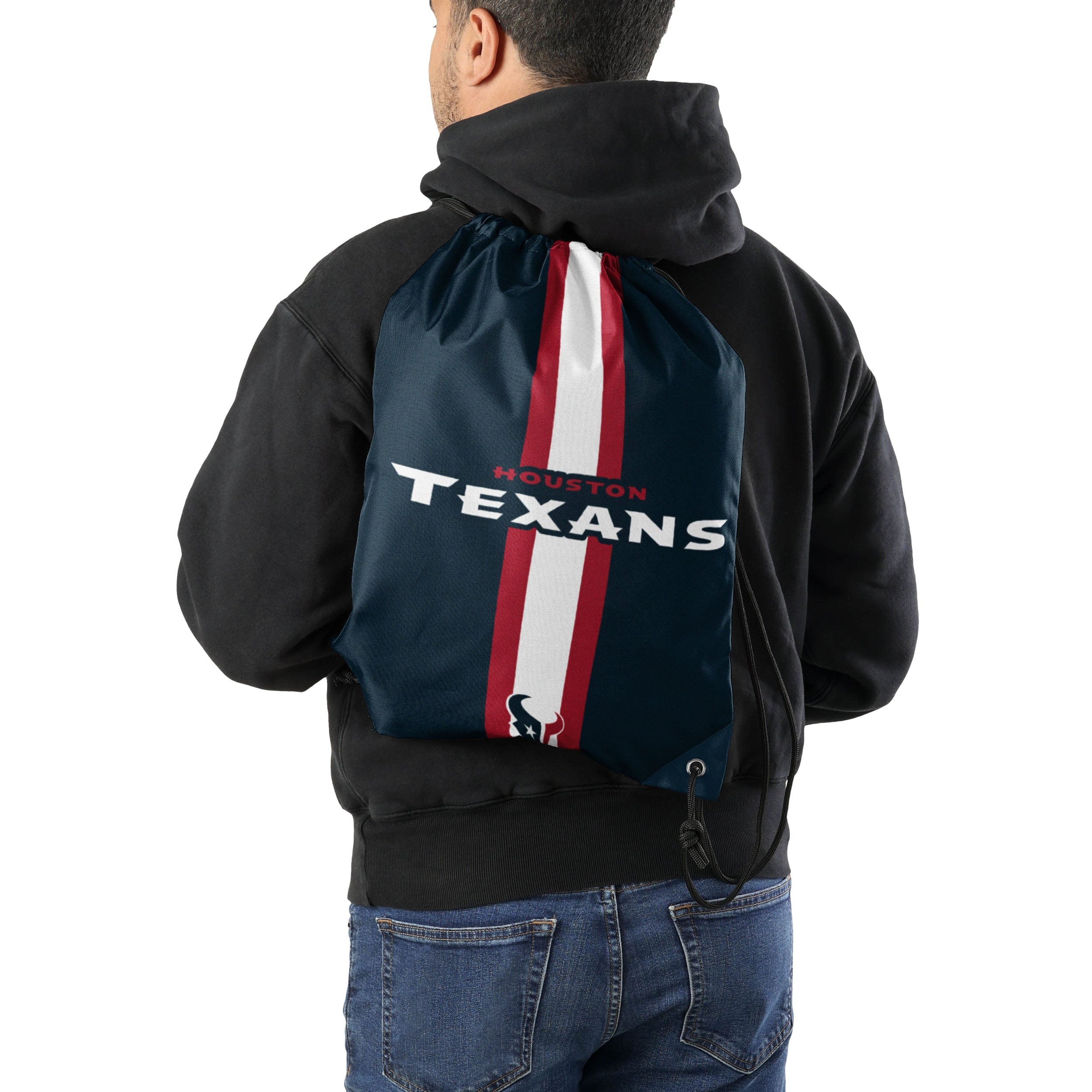 Houston Texans NFL Team Stripe Wordmark Drawstring Backpack - Image 2