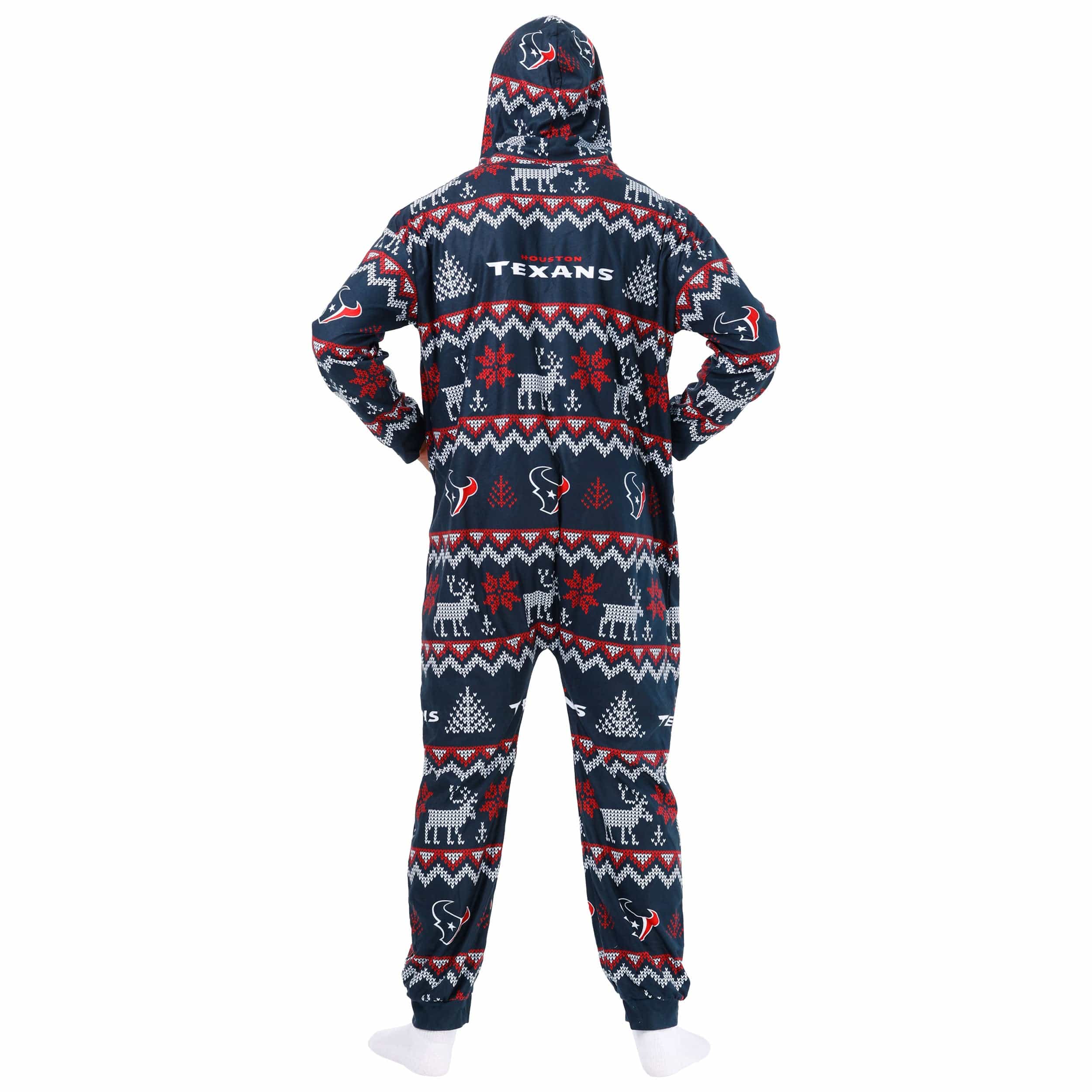 Houston Texans NFL Ugly Pattern One Piece Pajamas - Image 2