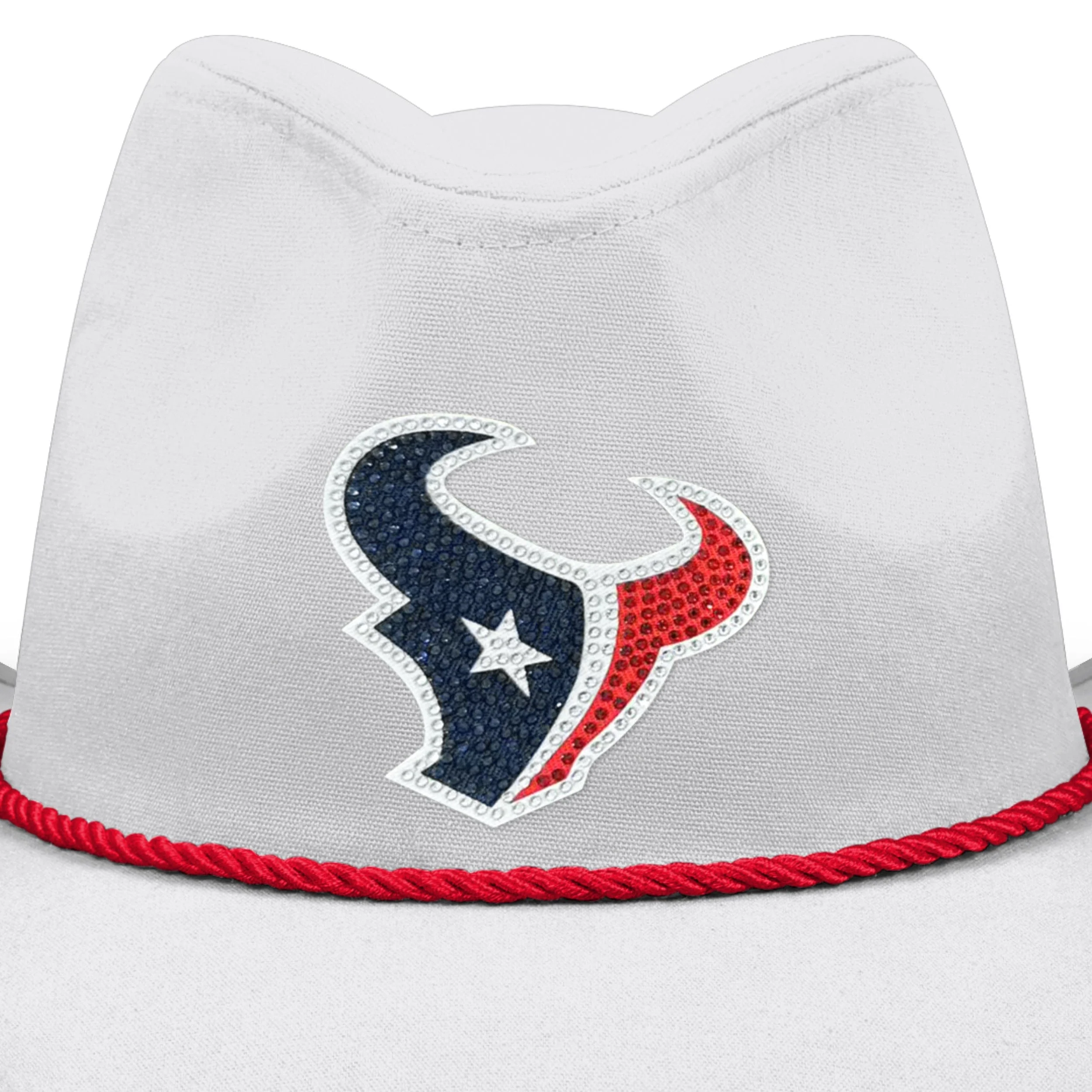 Houston Texans NFL White Rhinestone Logo Cowboy Hat - Image 2