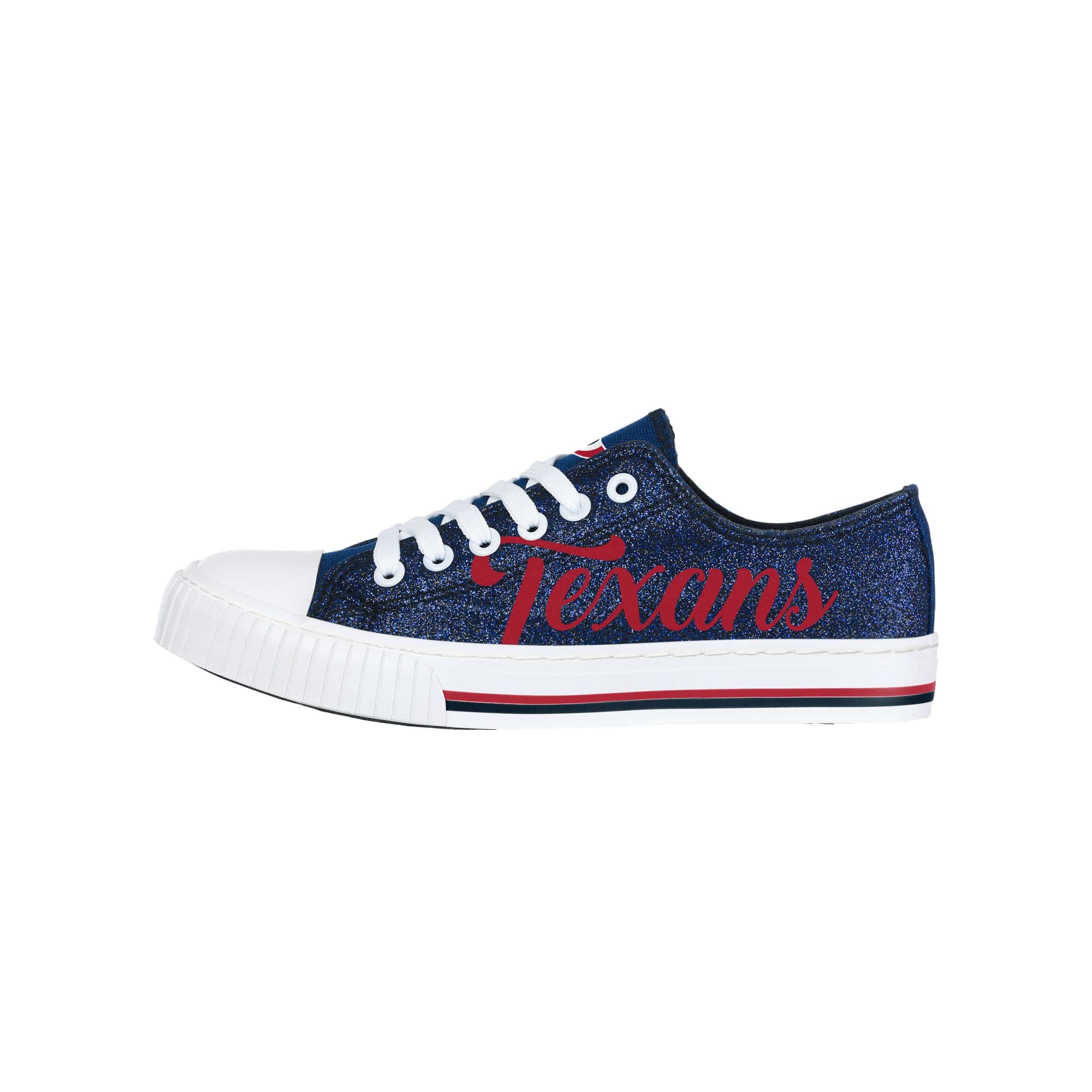 Houston Texans NFL Womens Color Glitter Low Top Canvas Shoes - Image 2