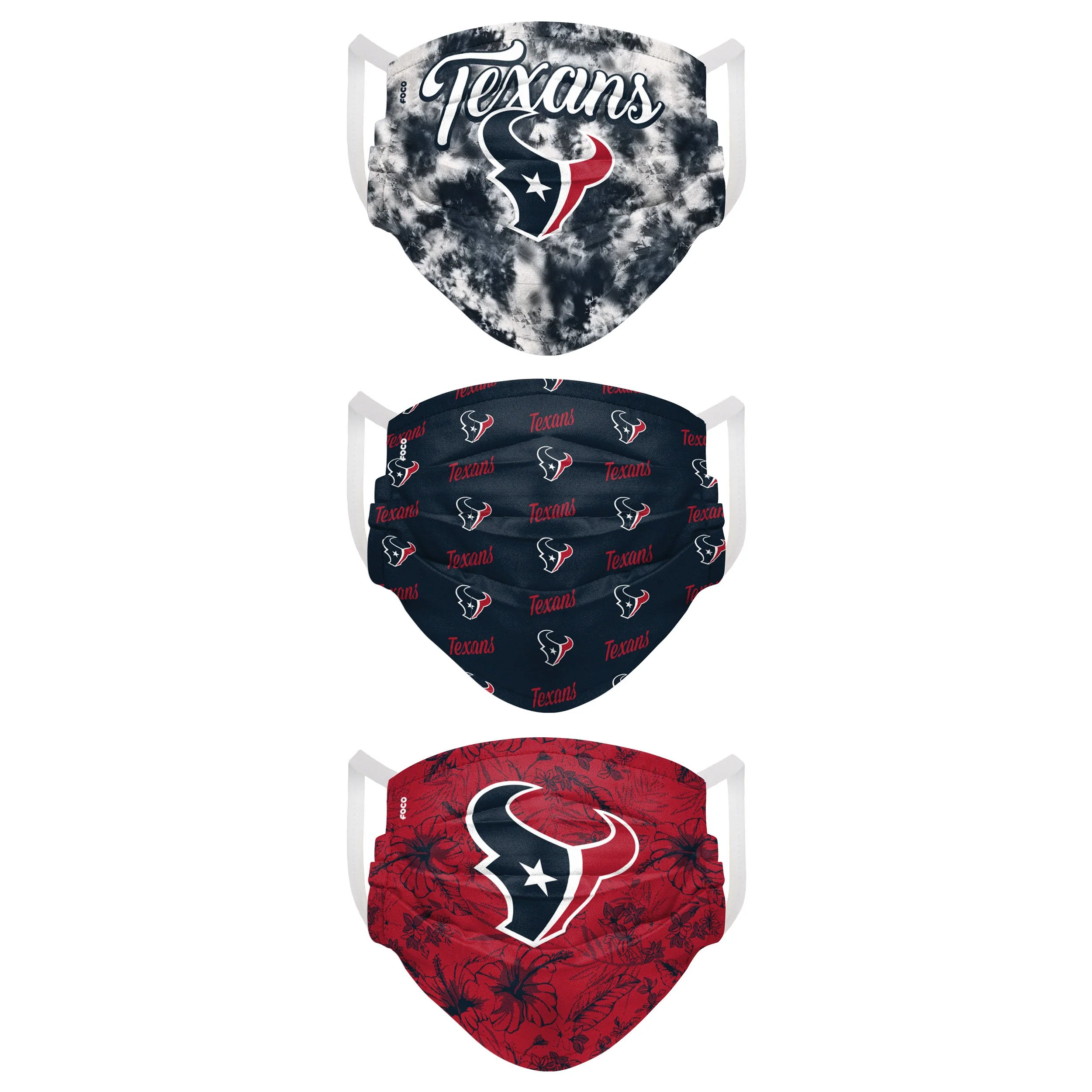 Houston Texans NFL Womens Matchday 3 Pack Face Cover - Image 2