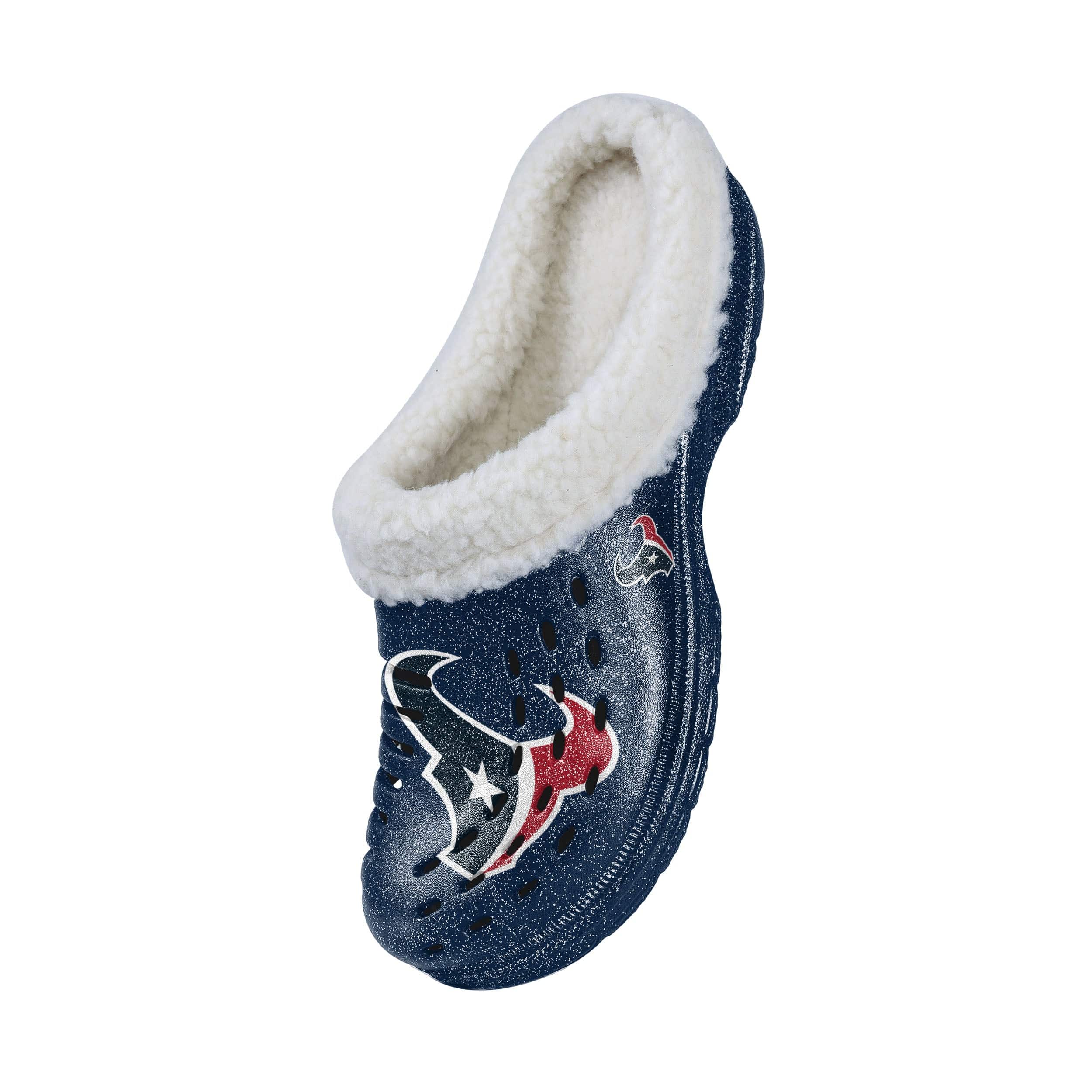 Houston Texans NFL Womens Sherpa Lined Glitter Clog - Image 3