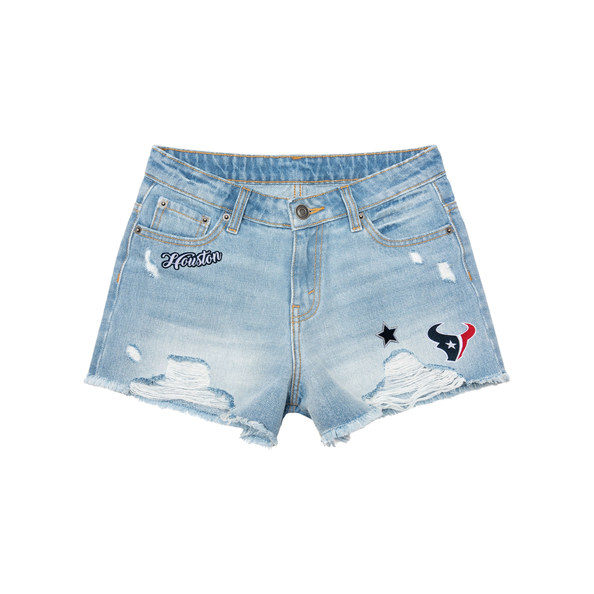 Houston Texans NFL Womens Team Logo Denim Shorts - Image 3