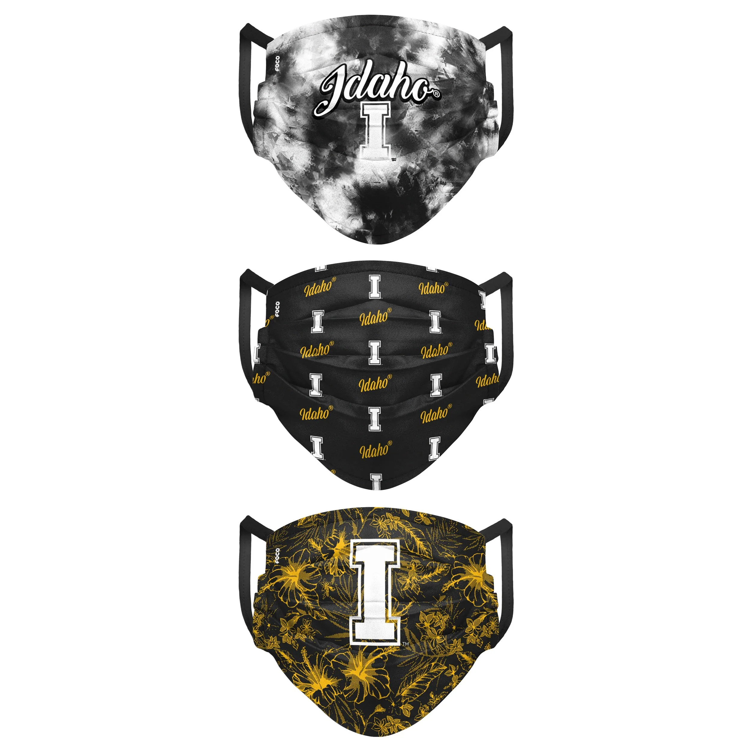 Idaho Vandals NCAA Womens Matchday 3 Pack Face Cover - Image 2