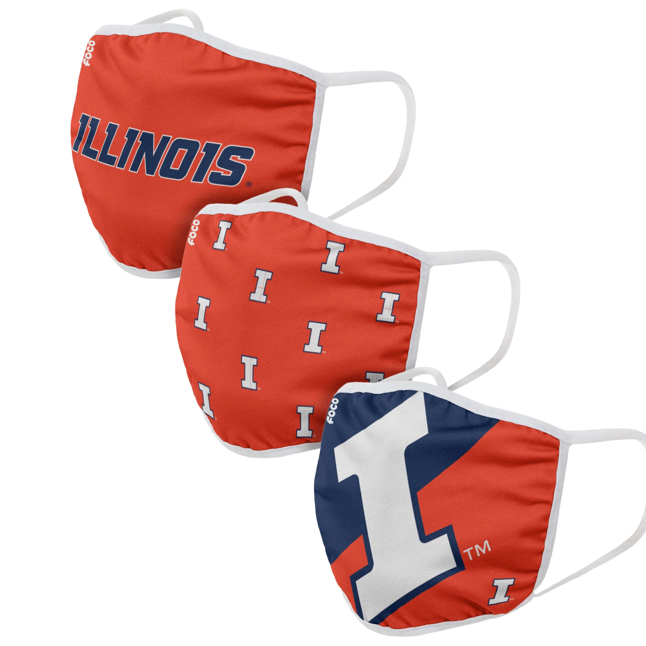 Illinois Fighting Illini NCAA 3 Pack Face Cover