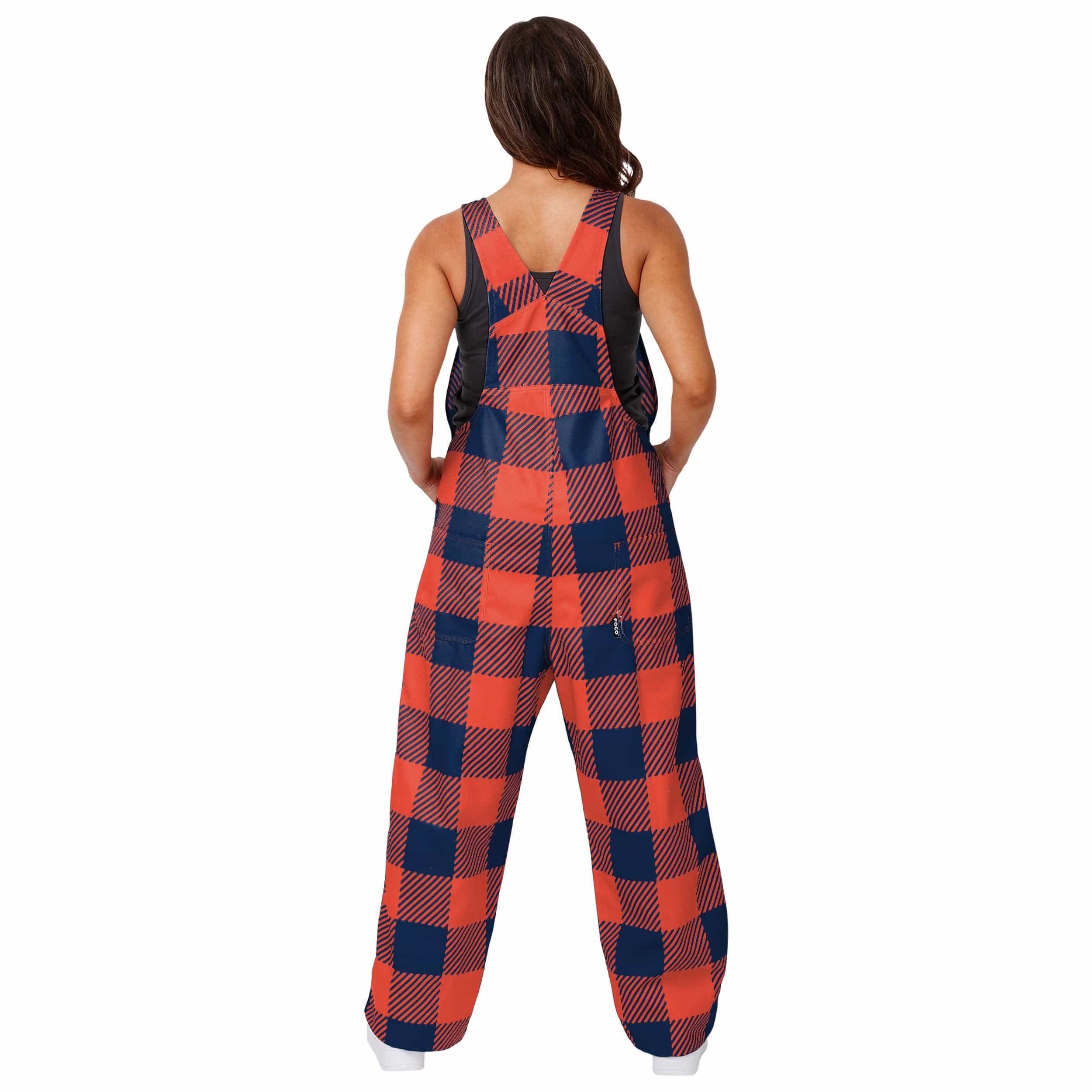 Illinois Fighting Illini NCAA Womens Plaid Bib Overalls - Image 2