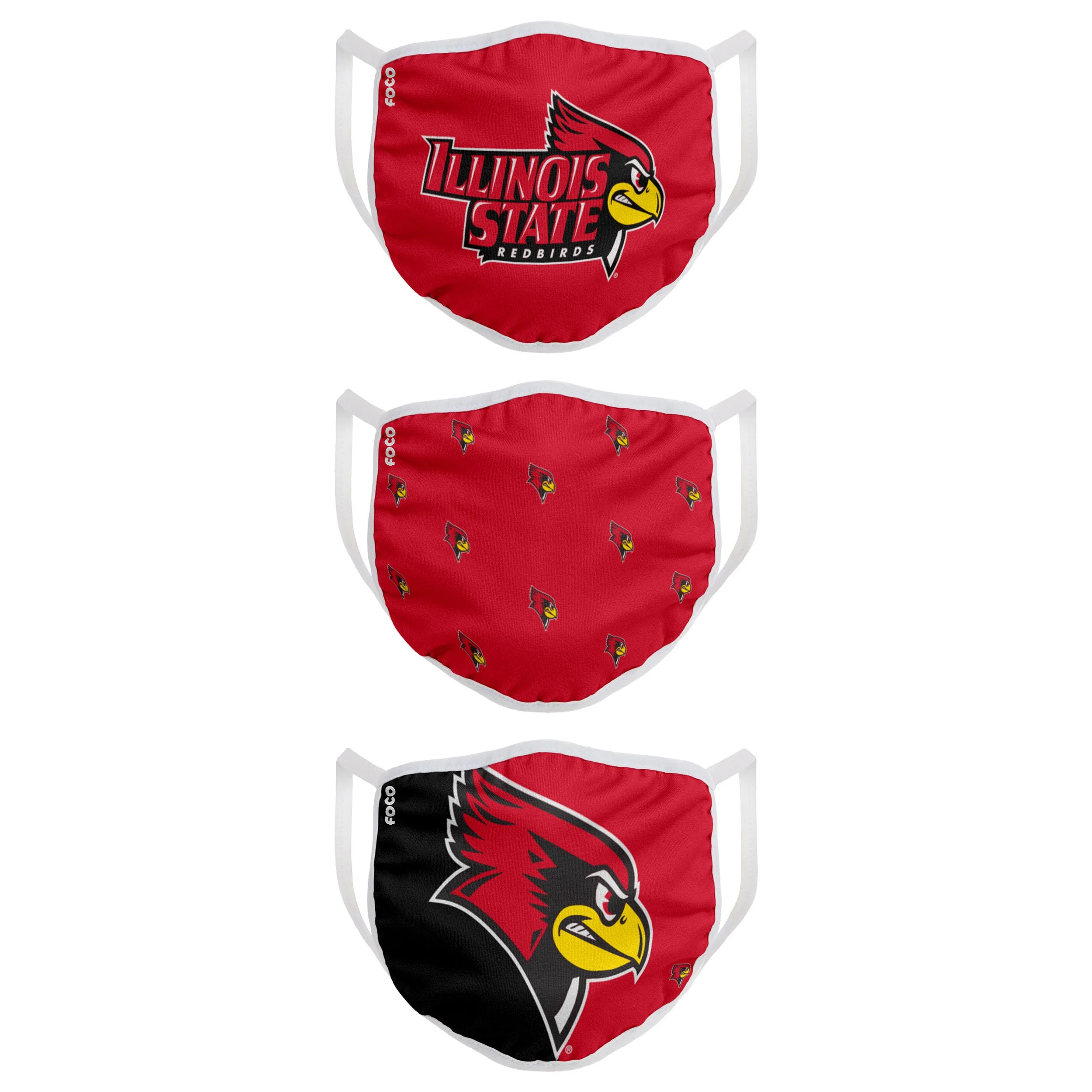 Illinois State Redbirds NCAA 3 Pack Face Cover - Image 2