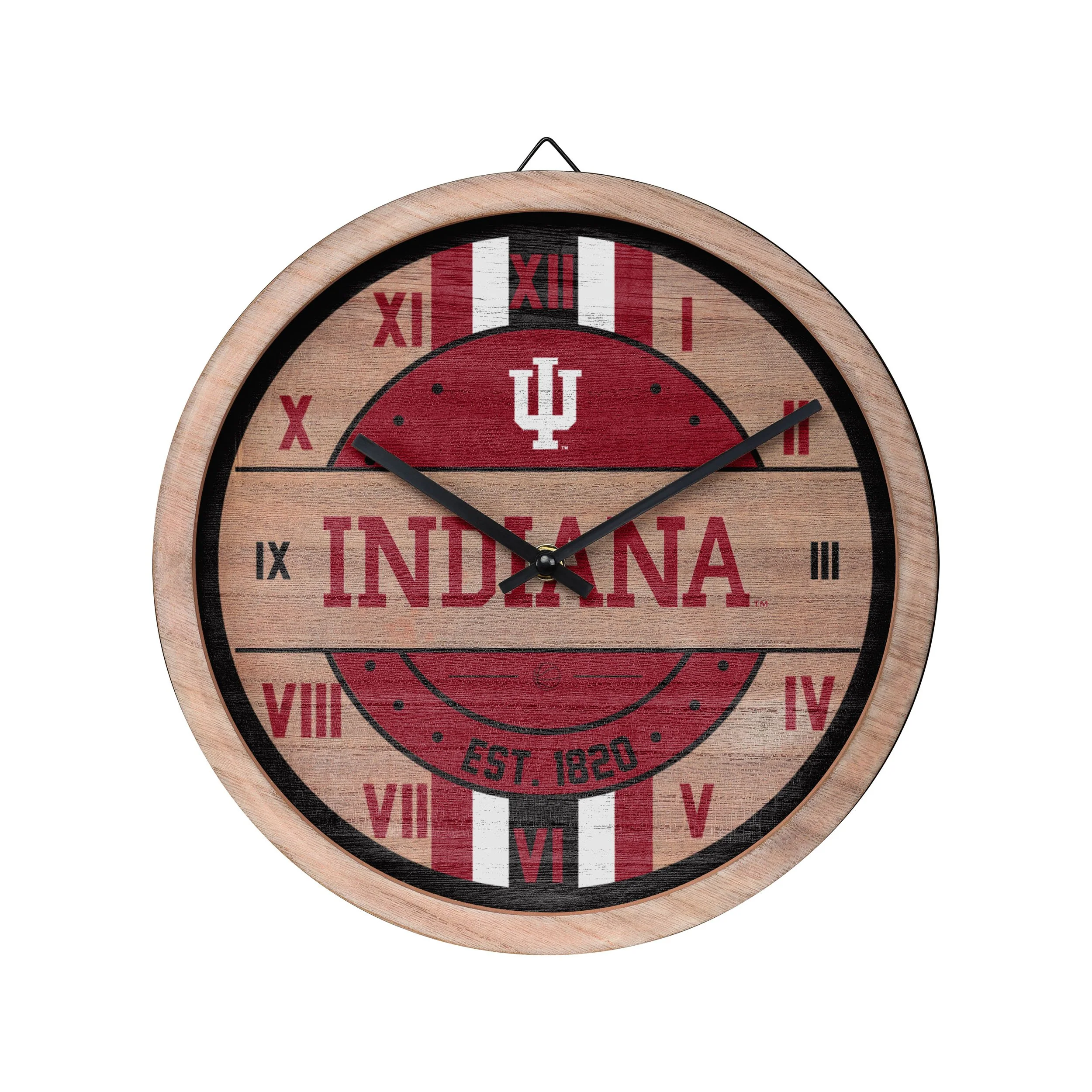 Indiana Hoosiers NCAA Barrel Wall Clock