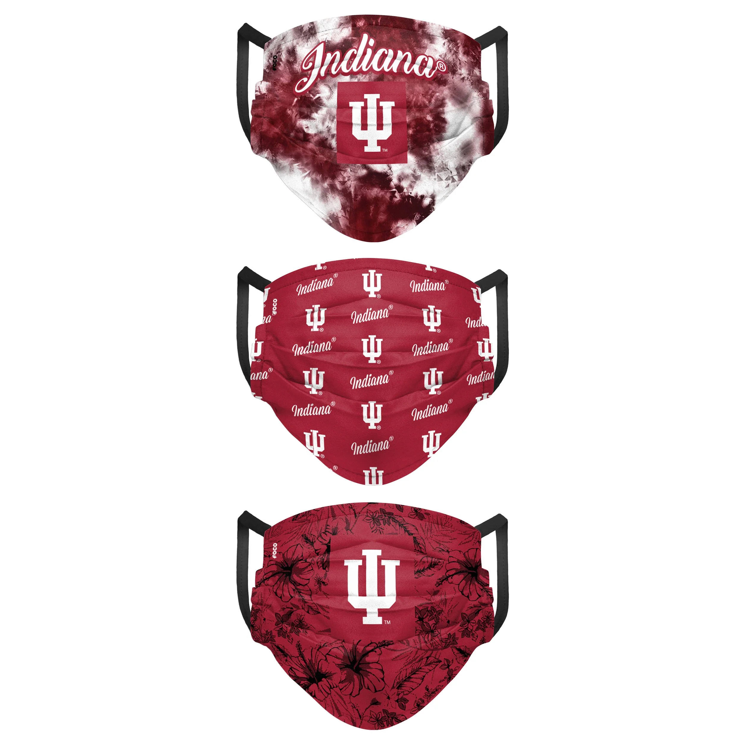 Indiana Hoosiers NCAA Womens Matchday 3 Pack Face Cover - Image 2