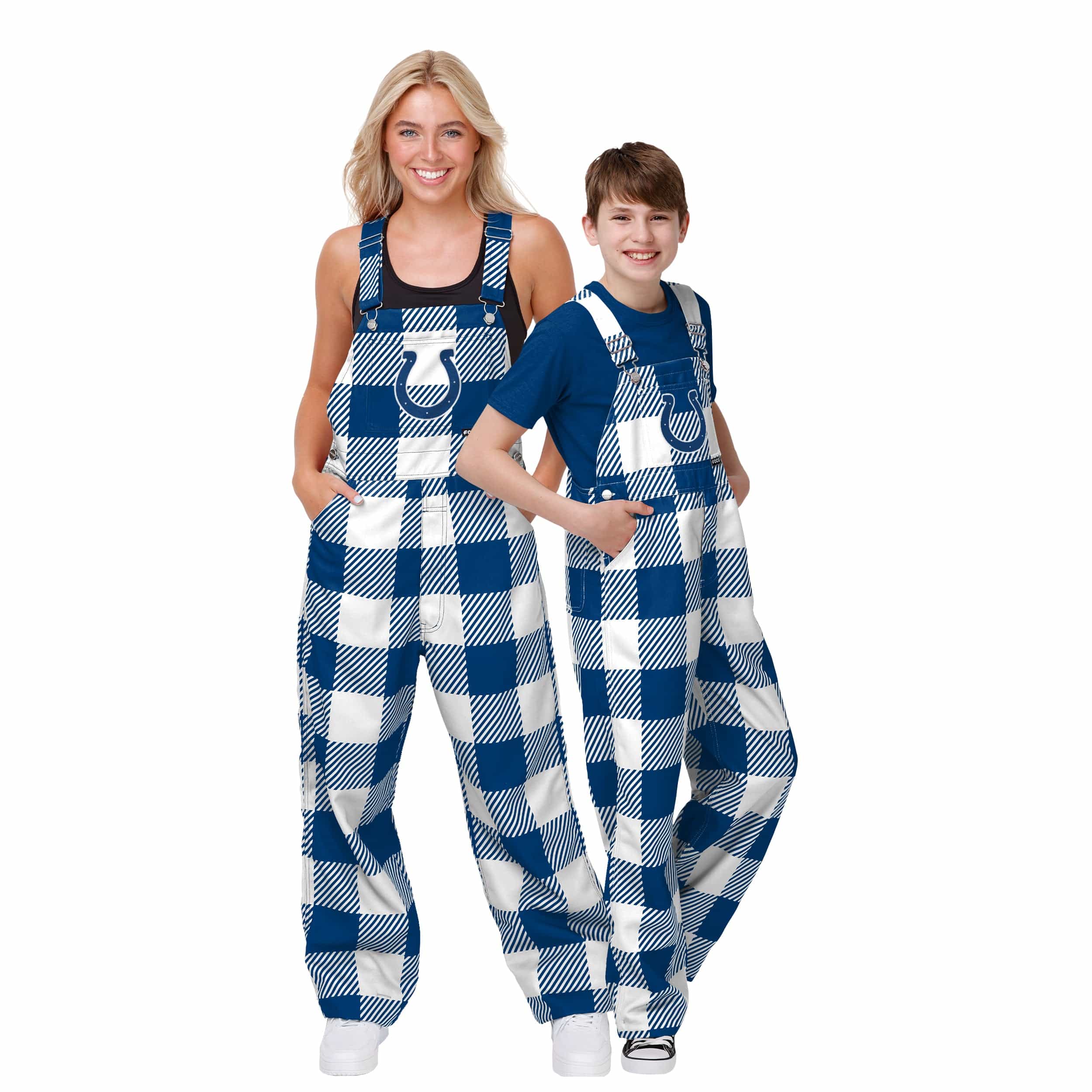 Indianapolis Colts NFL Youth Plaid Bib Overalls - Image 3