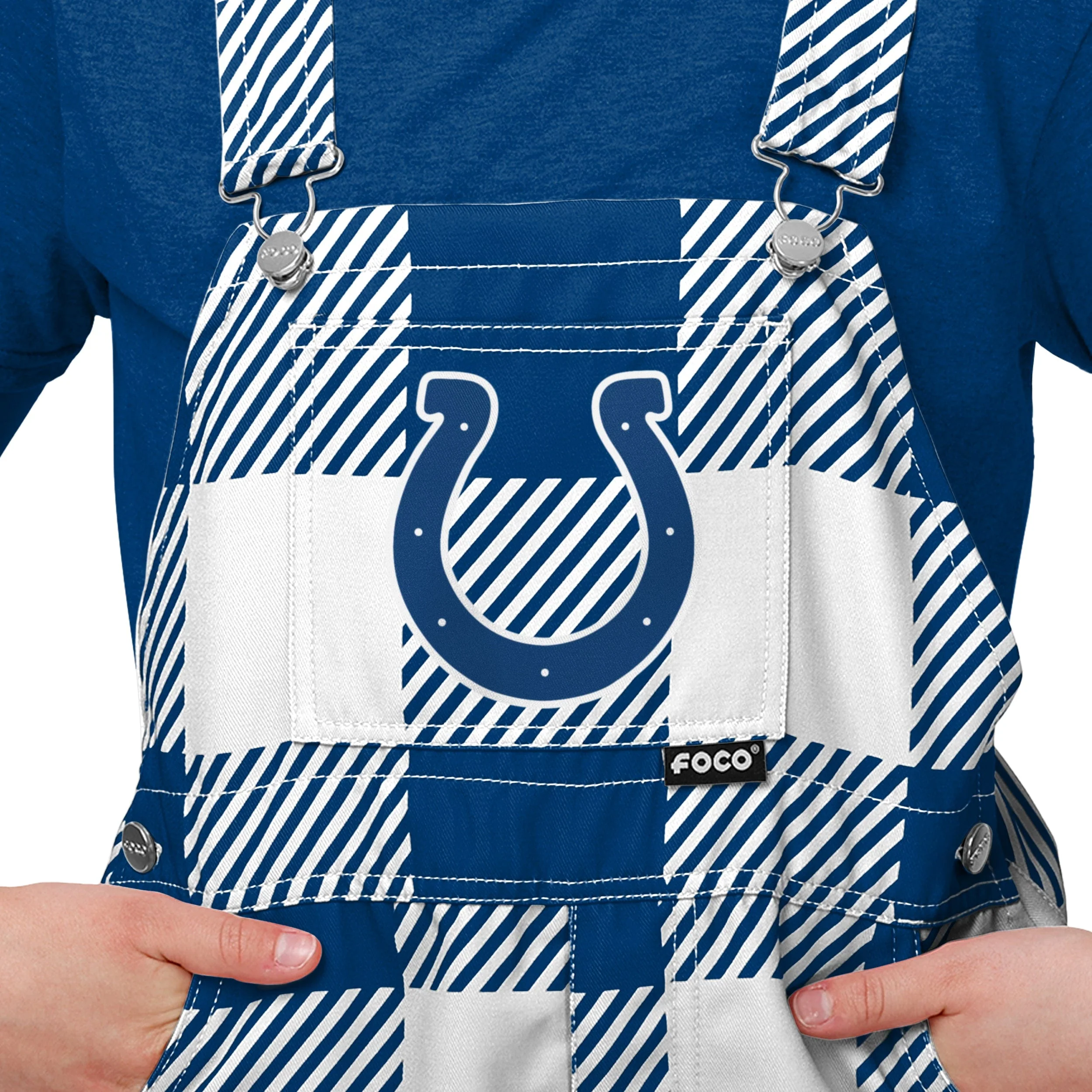 Indianapolis Colts NFL Youth Plaid Bib Overalls - Image 4