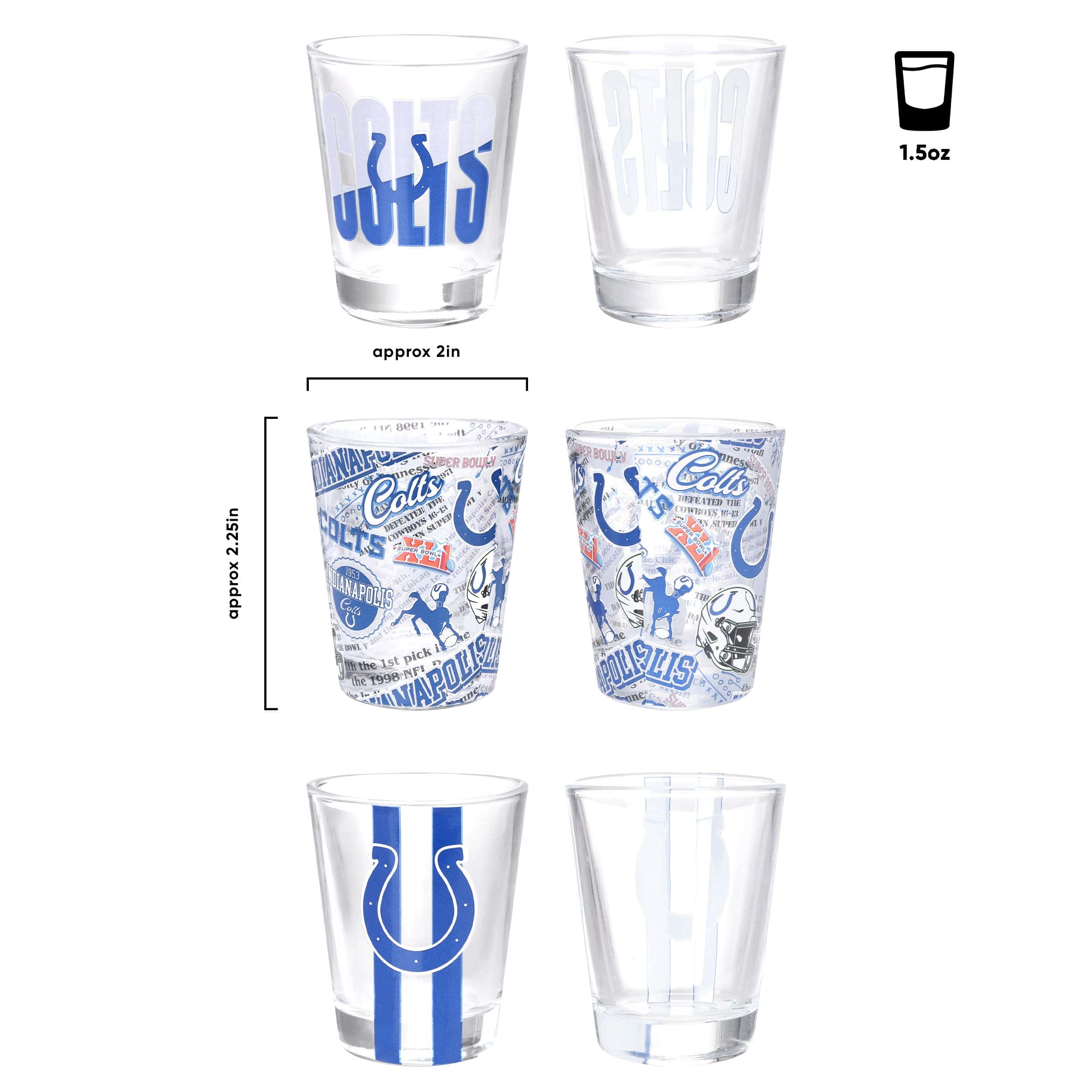 Indianapolis Colts NFL 3 Pack Shot Glass - Image 3