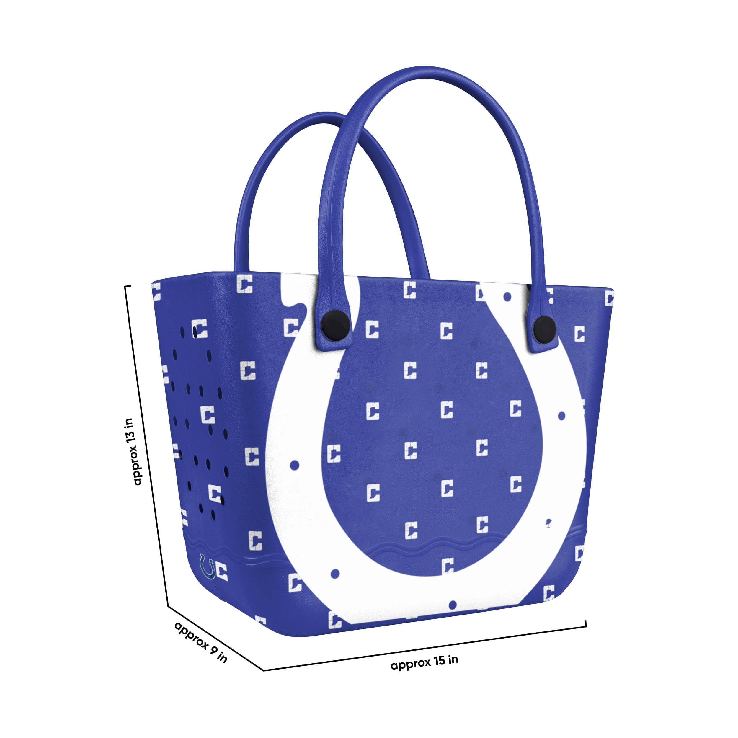 Indianapolis Colts NFL Big Logo Mini Print Tailgate Tote Bag - Image 3