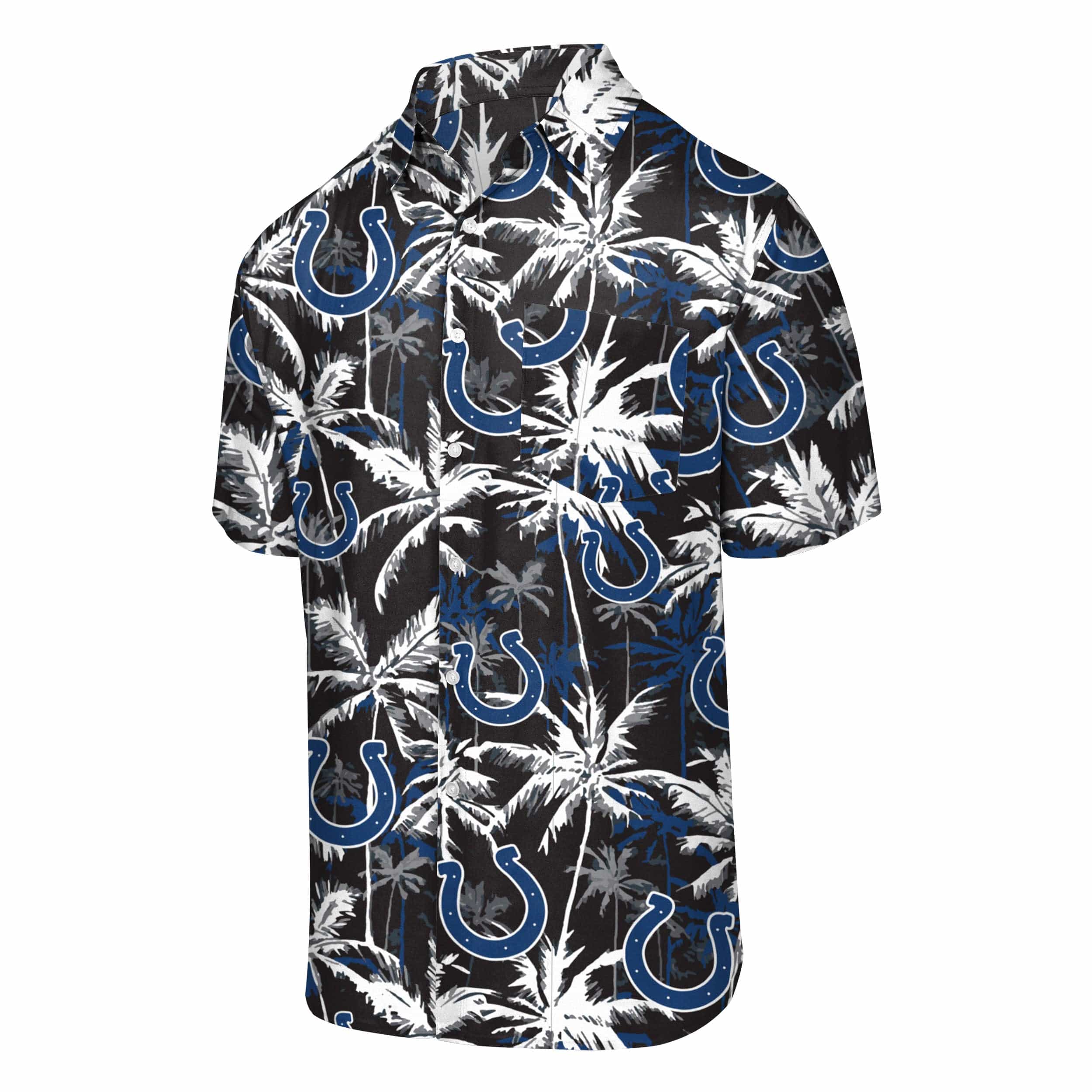 Indianapolis Colts NFL Mens Black Floral Button Up Shirt - Image 4