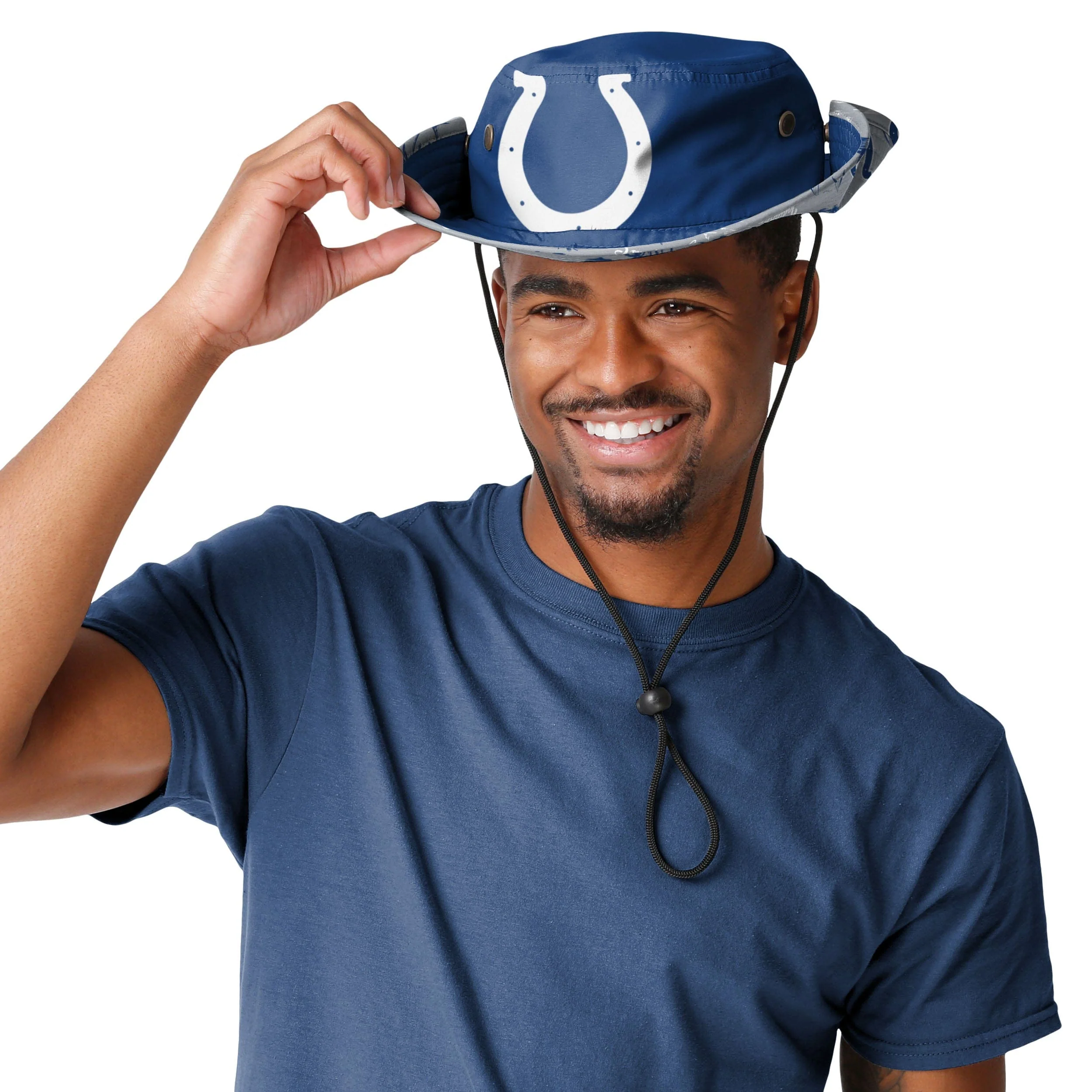 Indianapolis Colts NFL Cropped Big Logo Hybrid Boonie Hat - Image 3