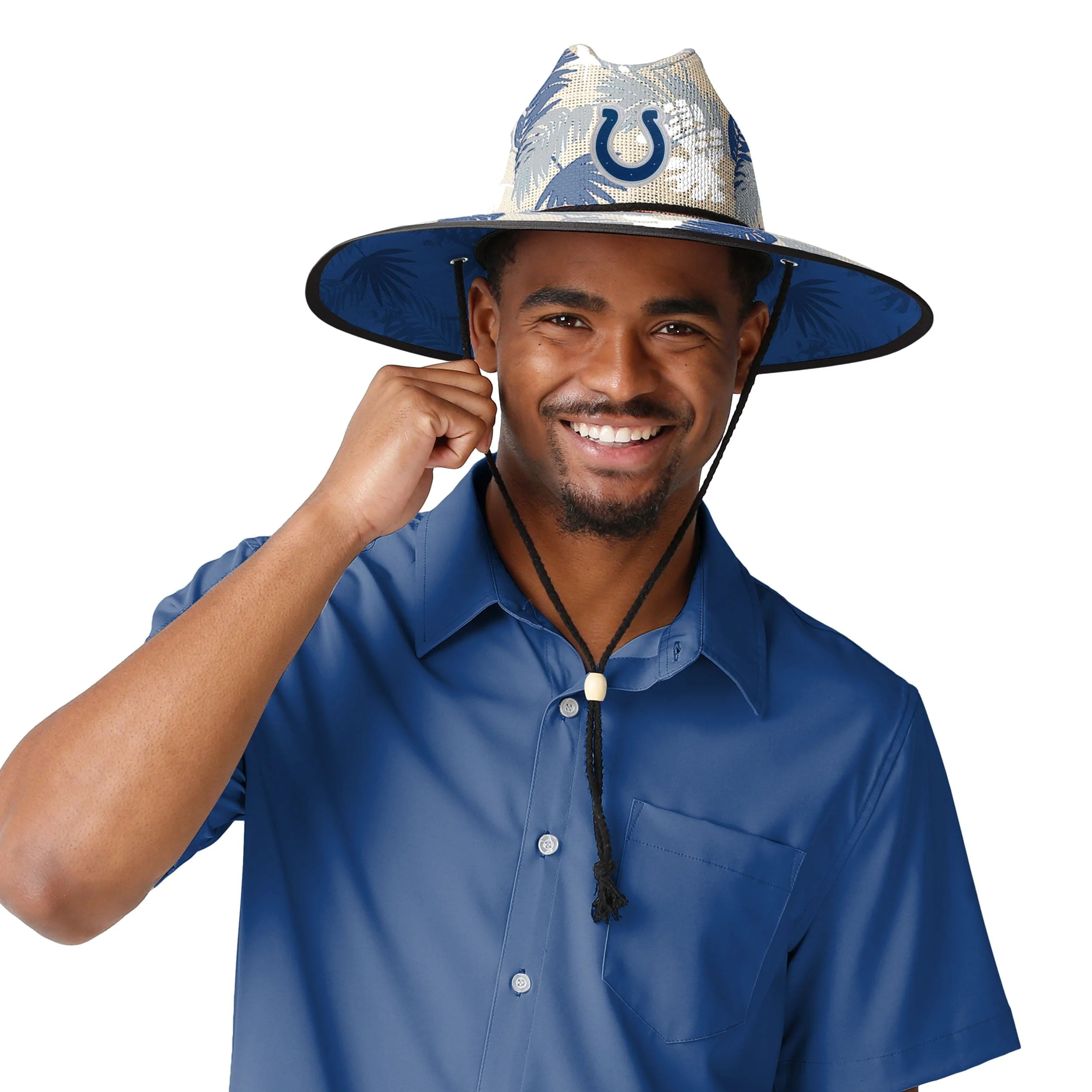 Indianapolis Colts NFL Floral Printed Straw Hat - Image 2