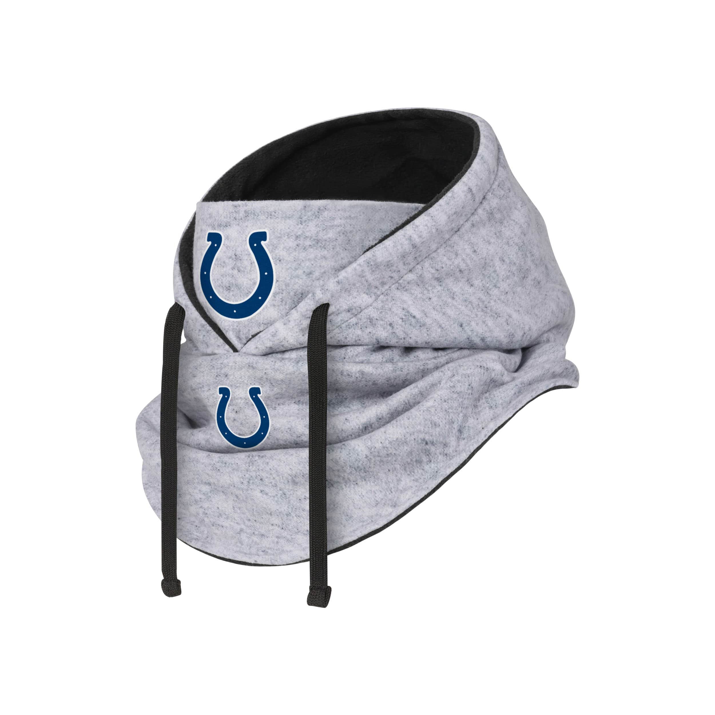 Indianapolis Colts NFL Heather Gray Drawstring Hooded Gaiter Scarf - Image 2