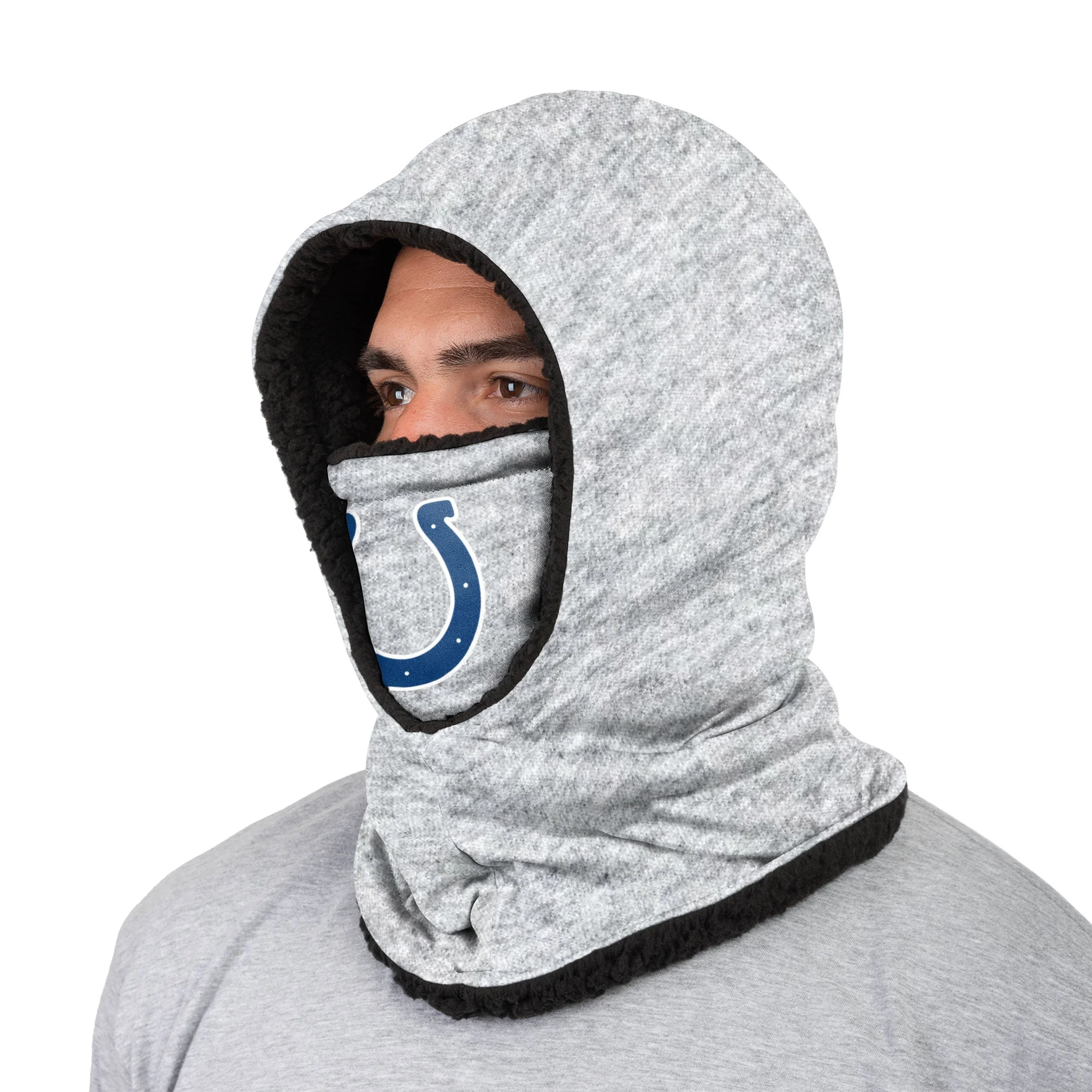 Indianapolis Colts NFL Heather Grey Big Logo Hooded Gaiter - Image 2