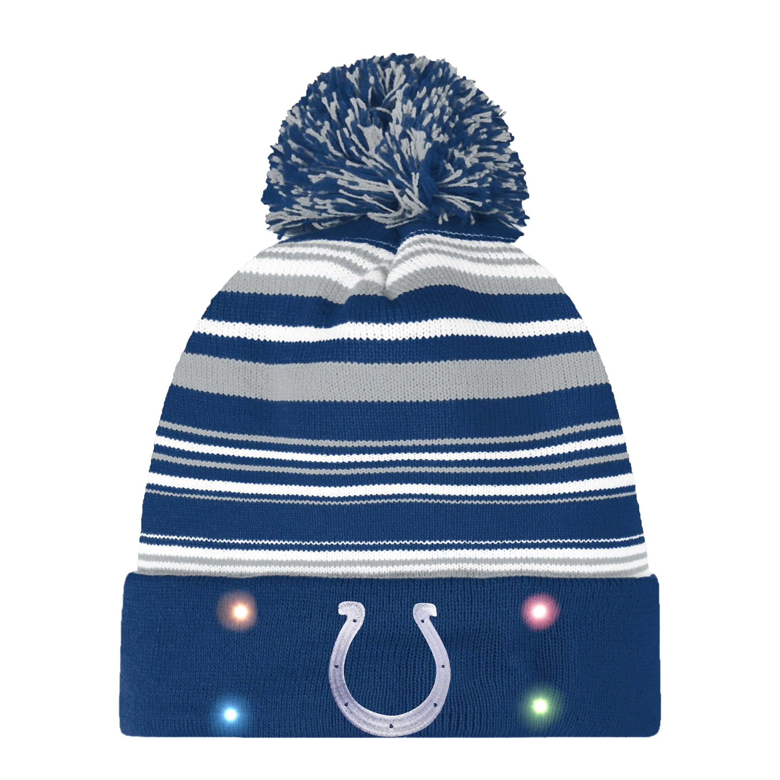 Indianapolis Colts NFL Horizontal Stripe Light Up Beanie - Image 2