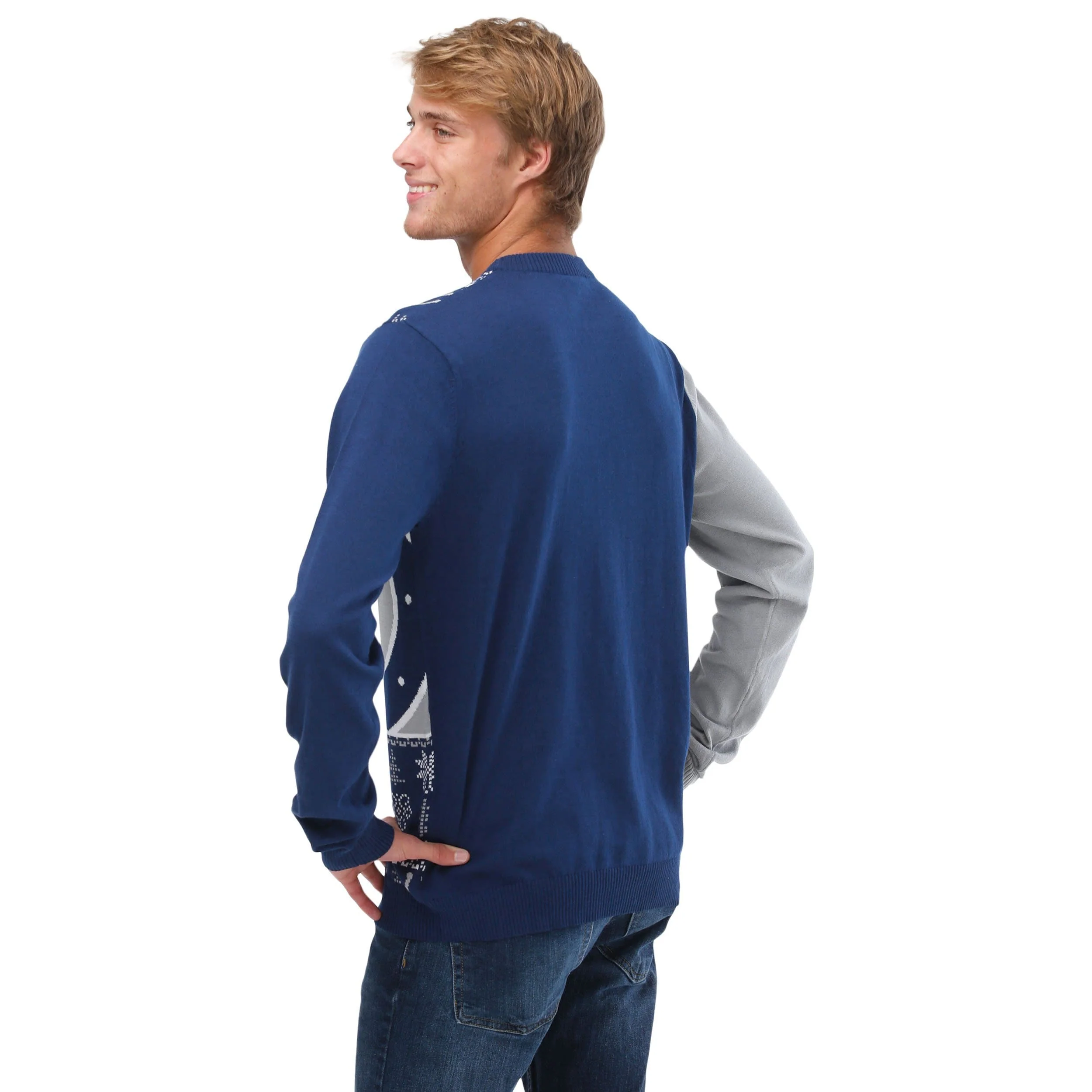 Indianapolis Colts NFL Mens Busy Block Snowfall Sweater - Image 3