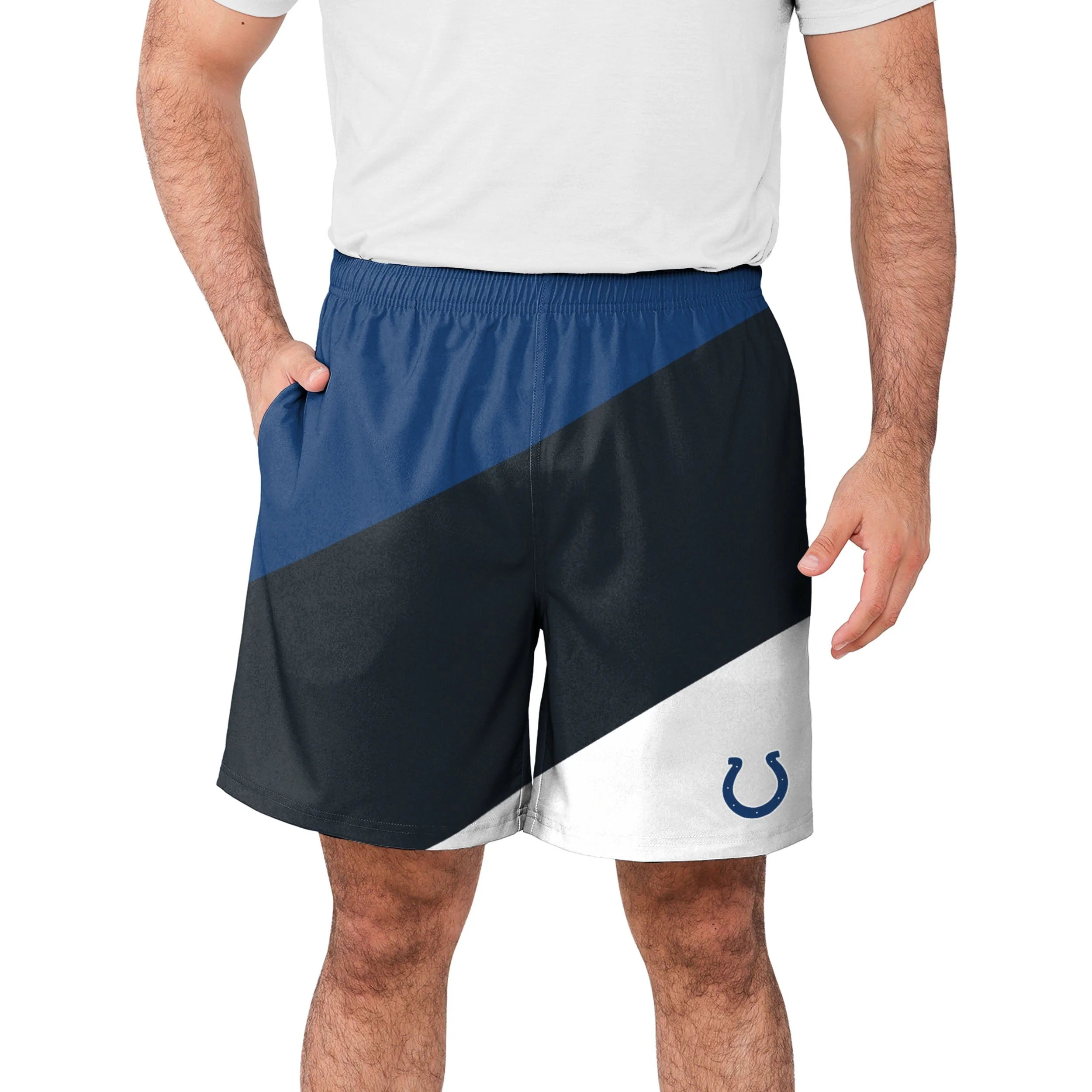 Indianapolis Colts NFL Mens Colorblock Double Down Liner Training Shorts - Image 2