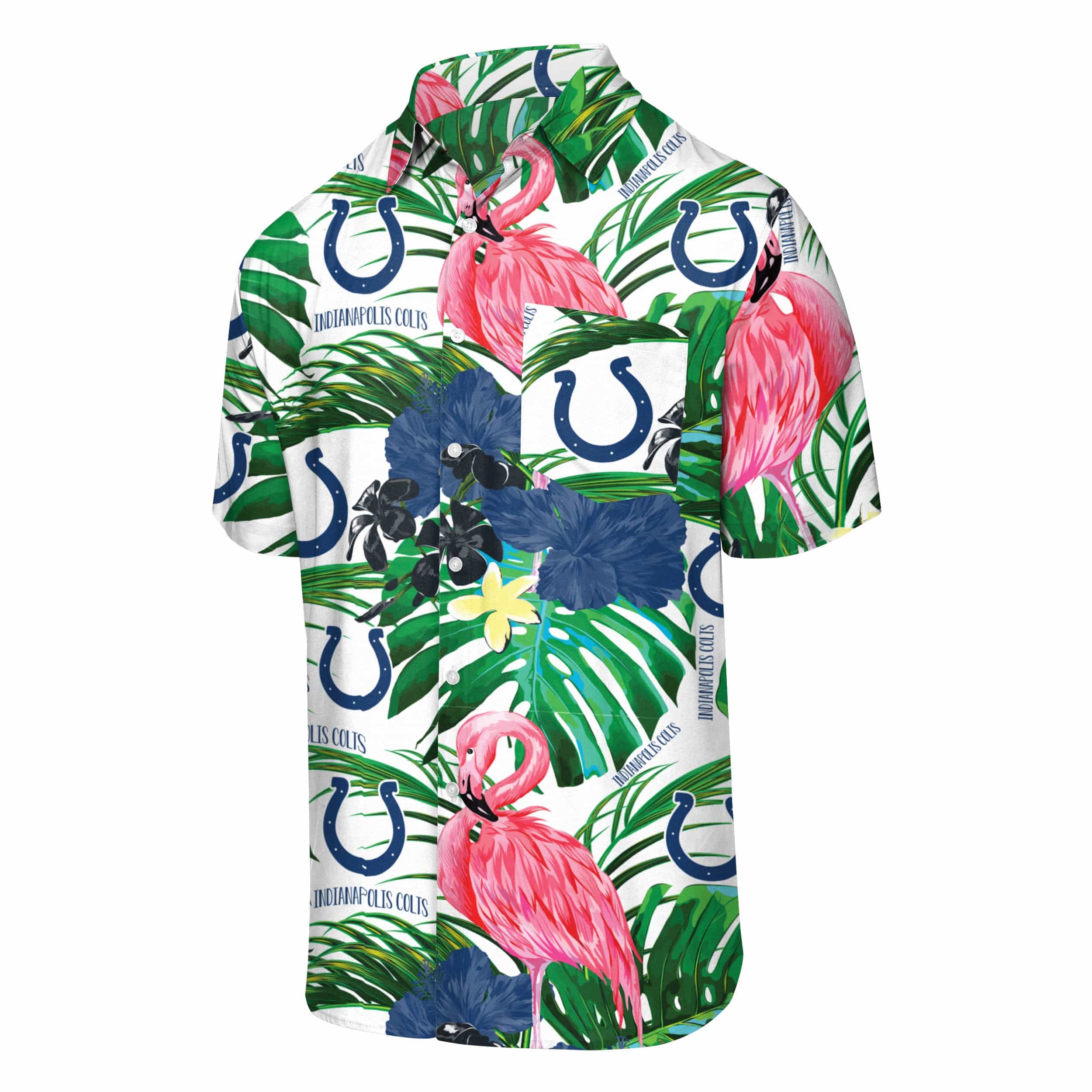 Indianapolis Colts NFL Mens Flamingo Button Up Shirt - Image 4