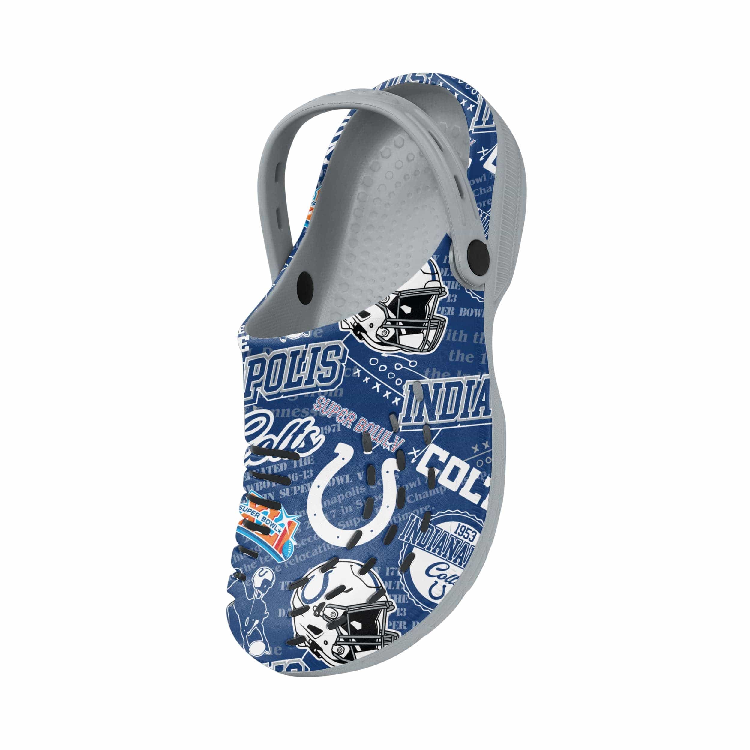 Indianapolis Colts NFL Mens Historic Print Clog With Strap - Image 3