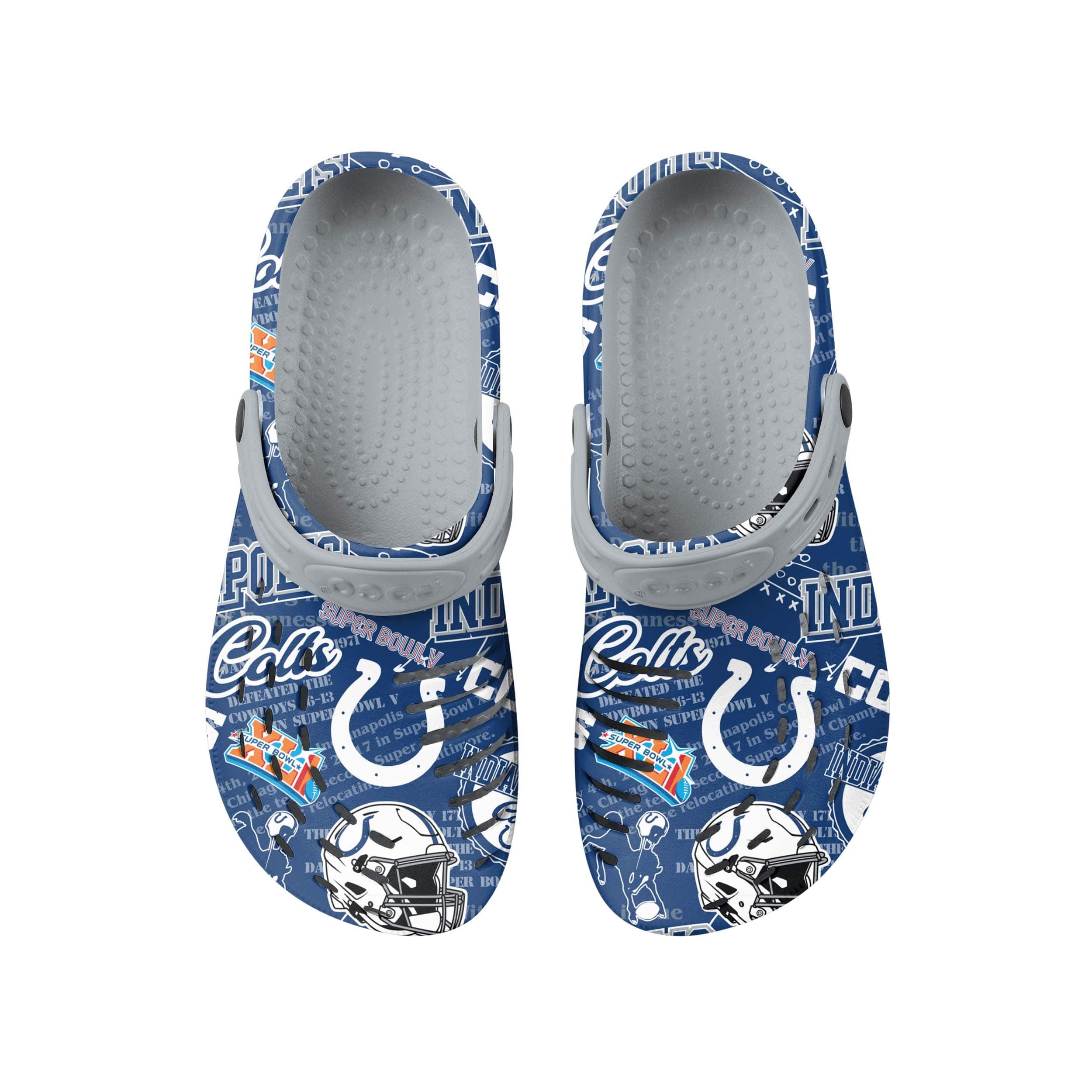 Indianapolis Colts NFL Mens Historic Print Clog With Strap - Image 4