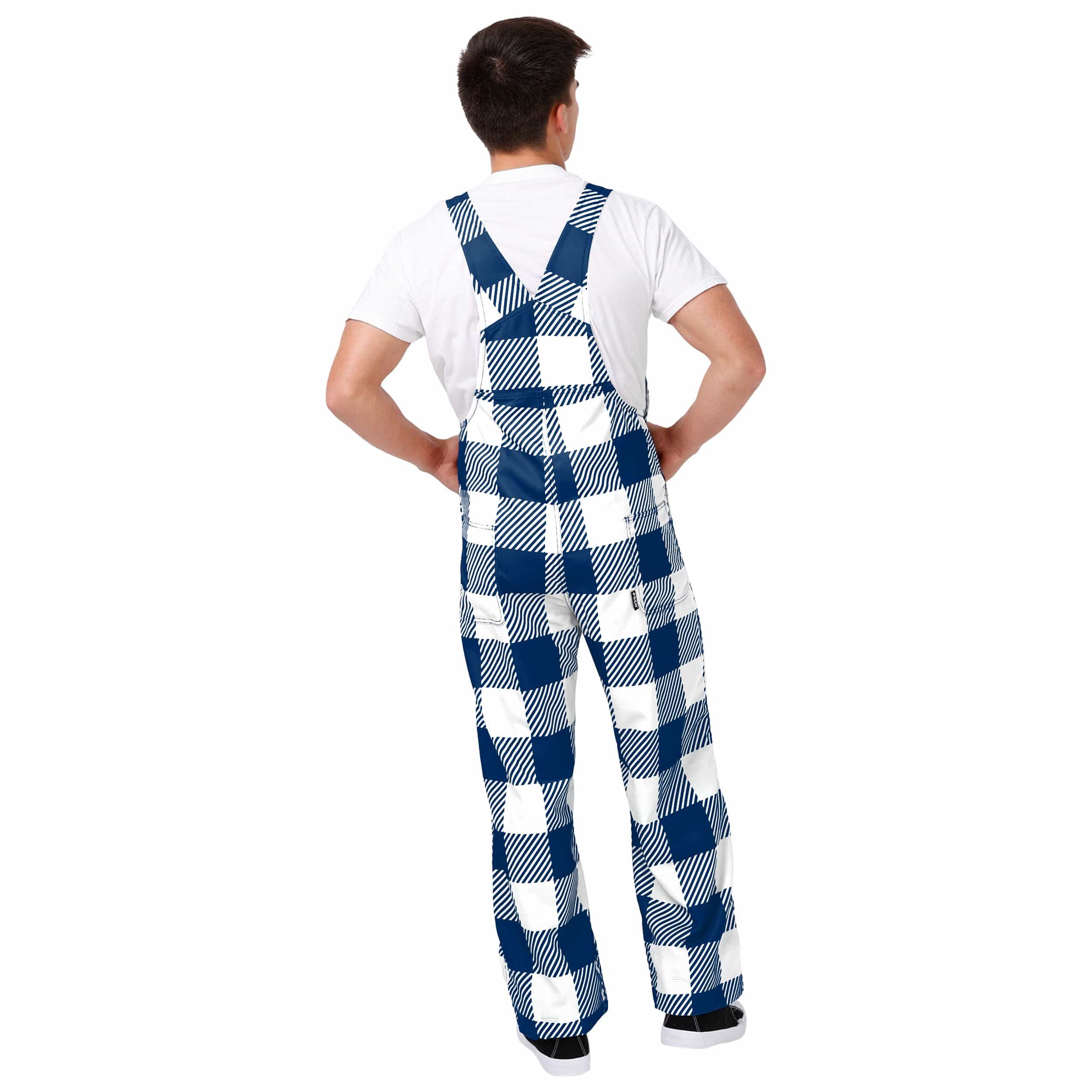 Indianapolis Colts NFL Mens Plaid Bib Overalls - Image 2