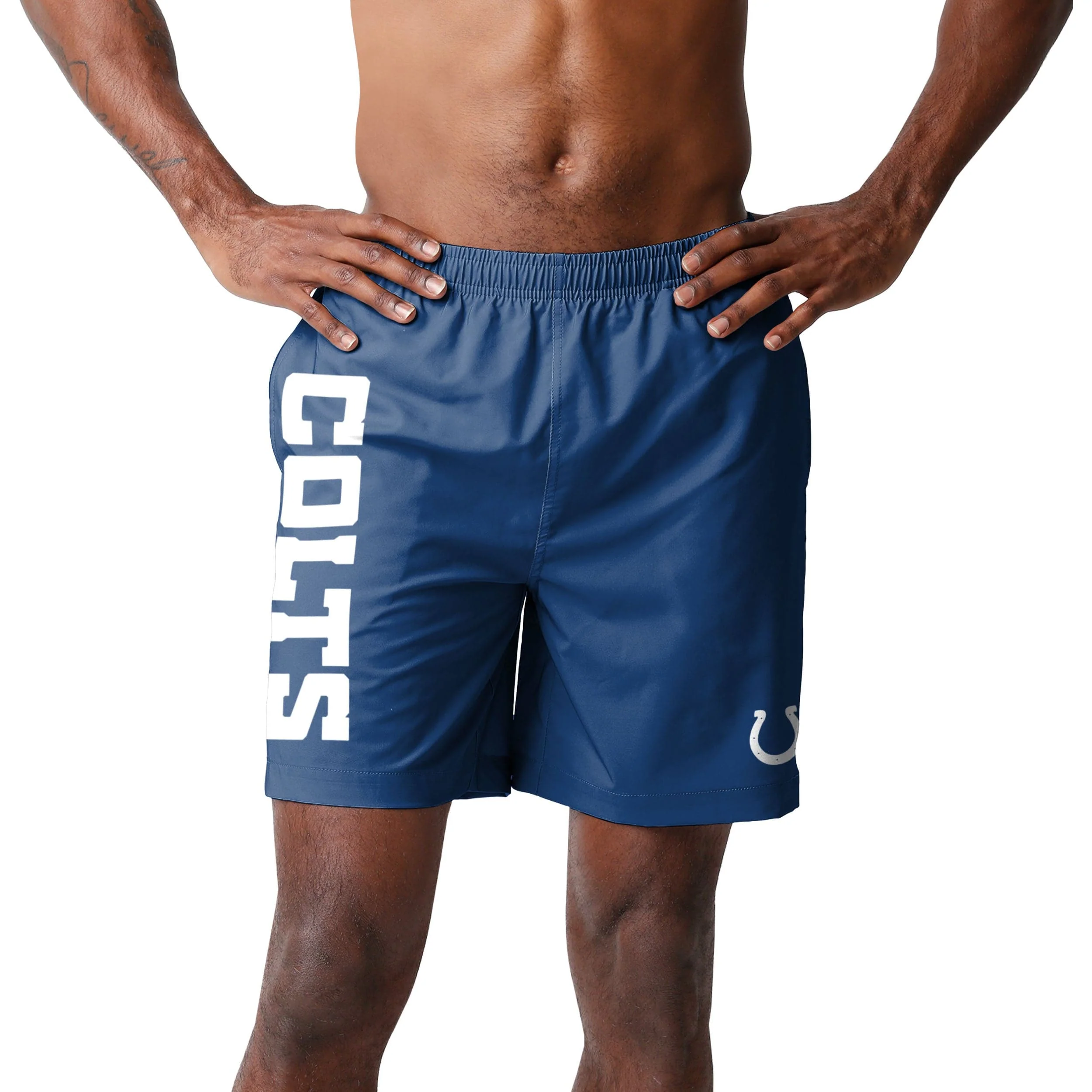 Indianapolis Colts NFL Mens Solid Wordmark Traditional Swimming Trunks - Image 2