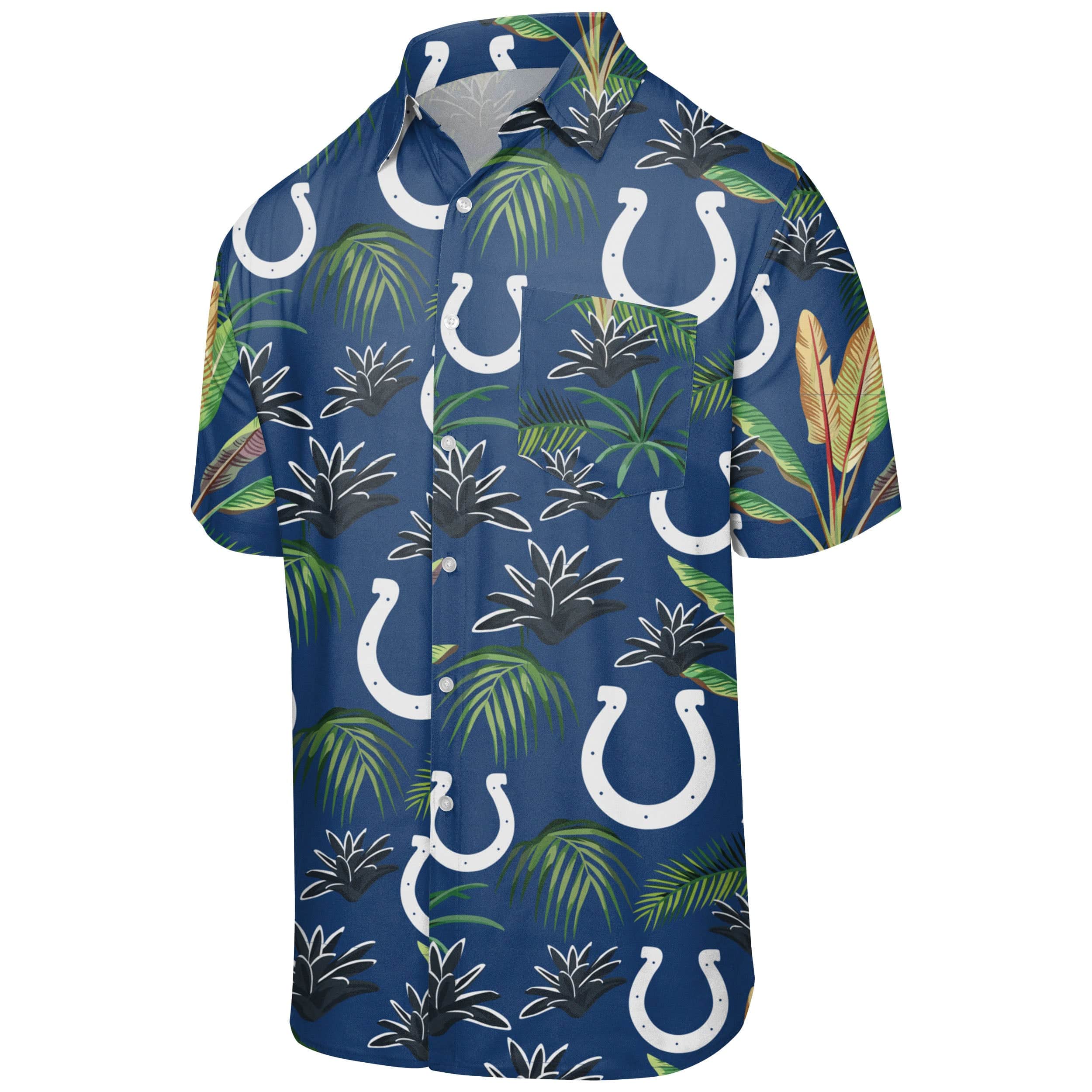 Indianapolis Colts NFL Mens Victory Vacay Button Up Shirt - Image 5