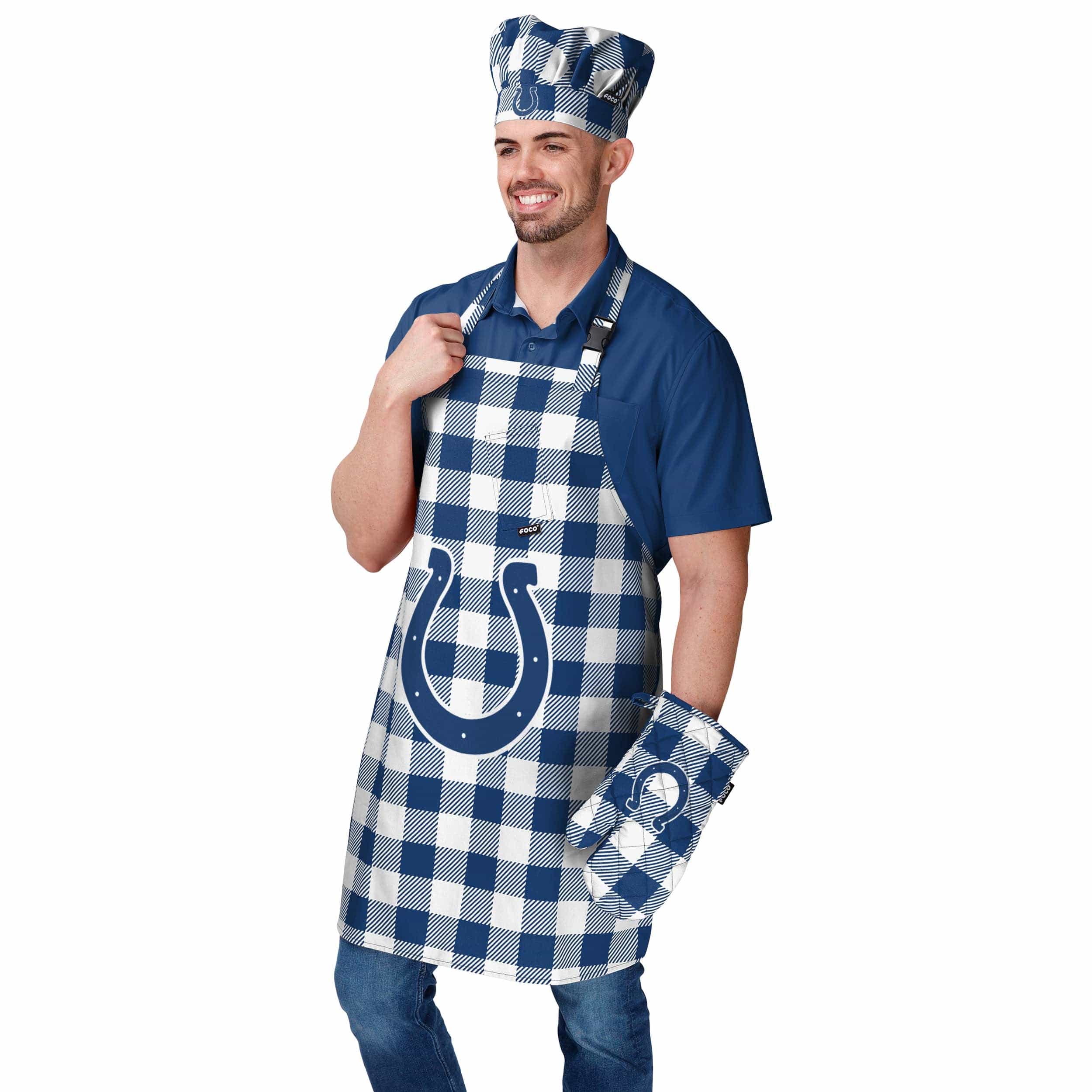 Indianapolis Colts NFL Plaid Chef Set - Image 2